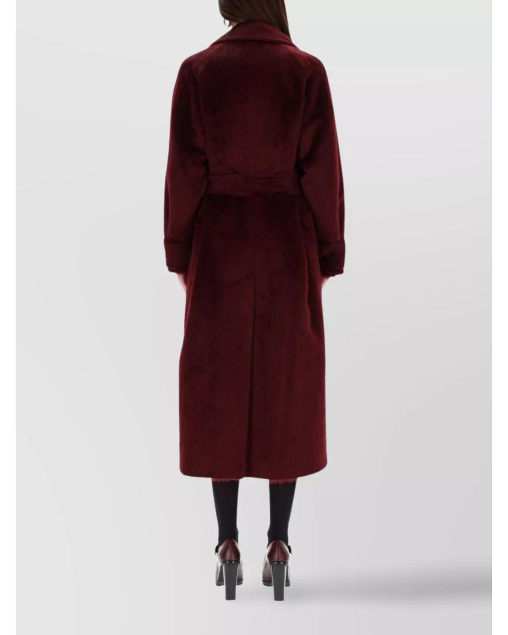 Max Mara Red Alpaca Virgin Wool Coat