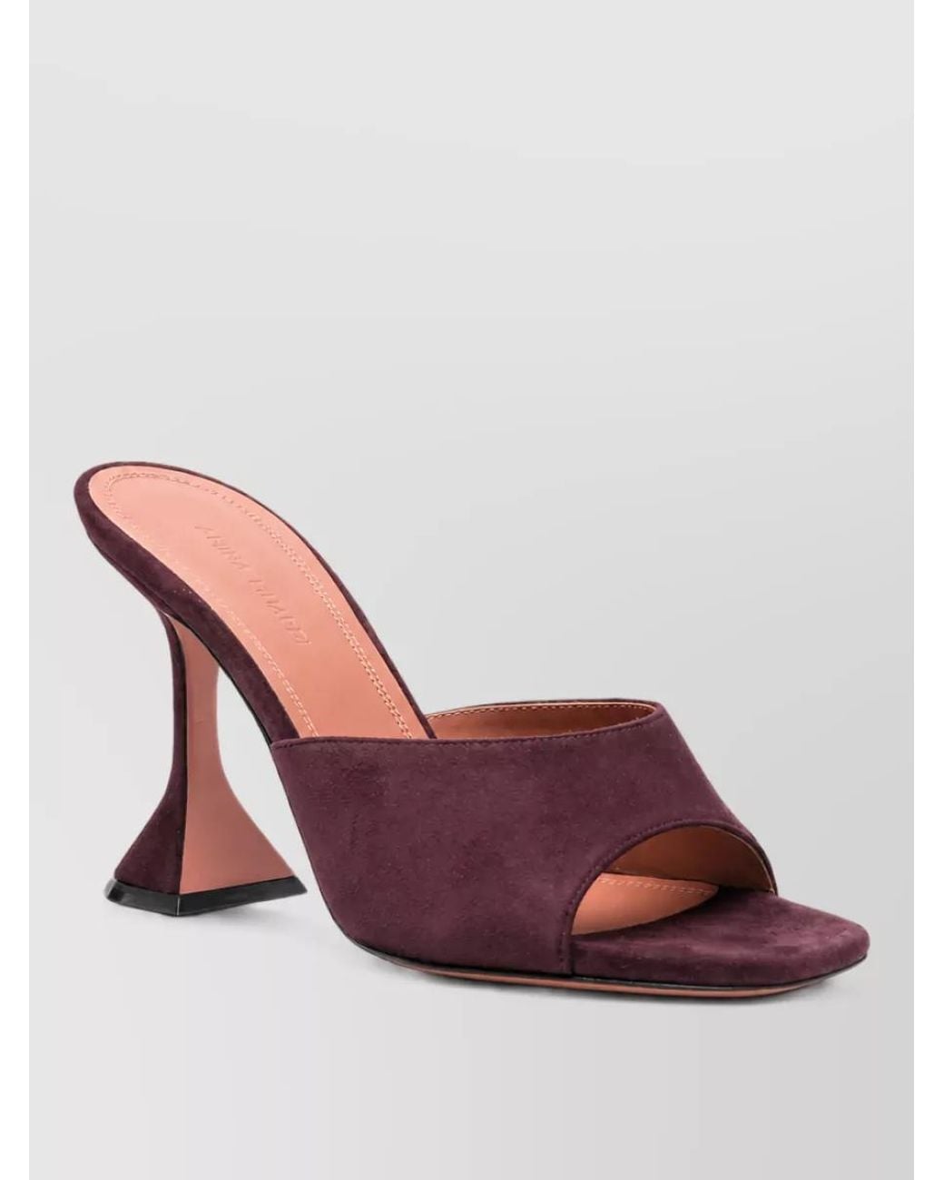 AMINA MUADDI Pink Suede Open-Toe Mules