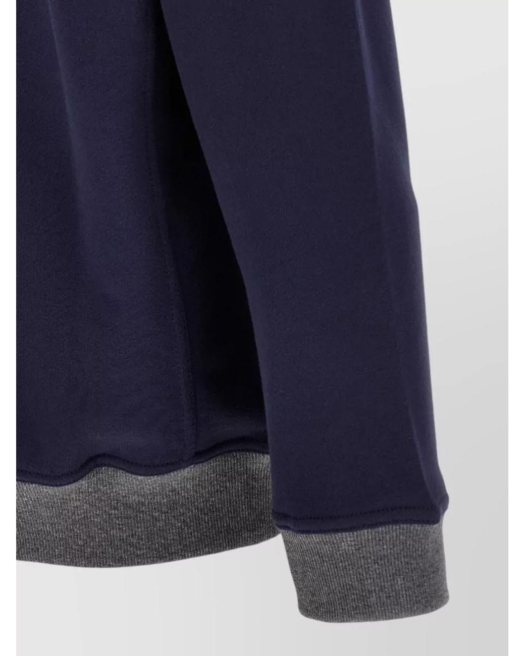 Brunello Cucinelli Blue Cotton Logo-Embroidered Long-Sleeve Sweatshirt for men