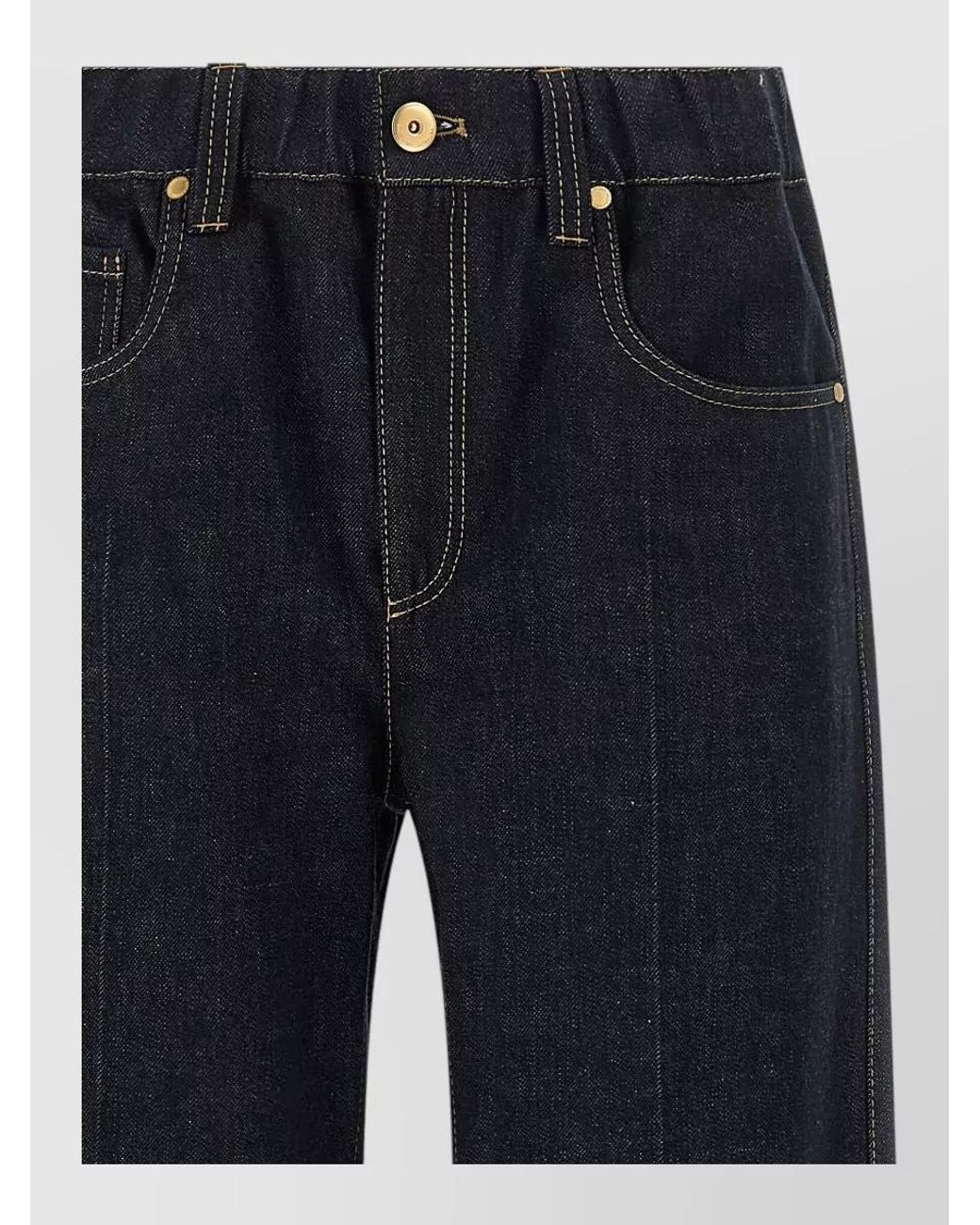Brunello Cucinelli Blue Denim High-Rise Wide-Leg Jeans
