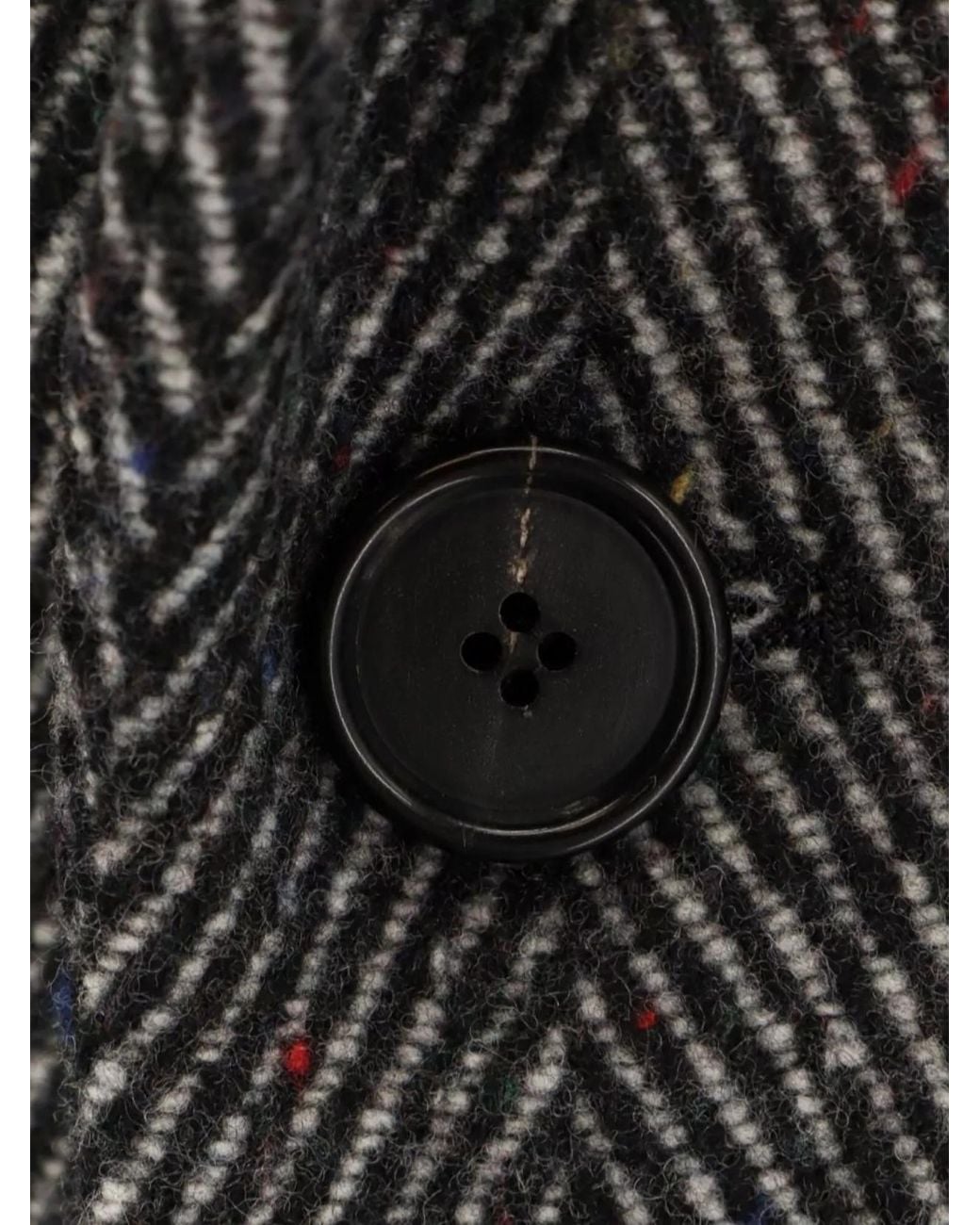 Givenchy Gray Wool Herringbone Single Breasted Coat for men