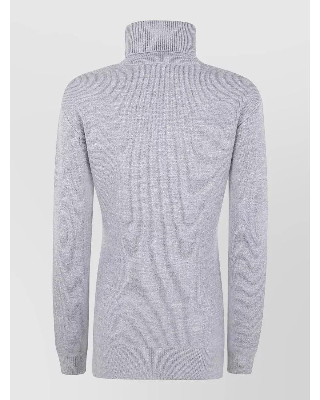 Totême Gray Wool Highneck Double Knit Sweatshirt