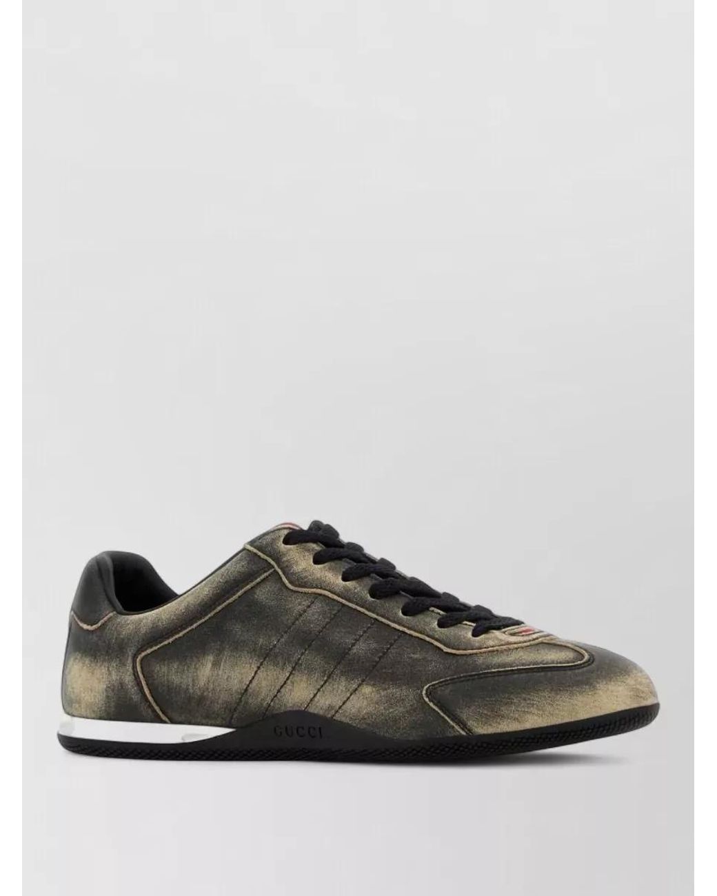 Gucci Black Leather Shift Sneakers
