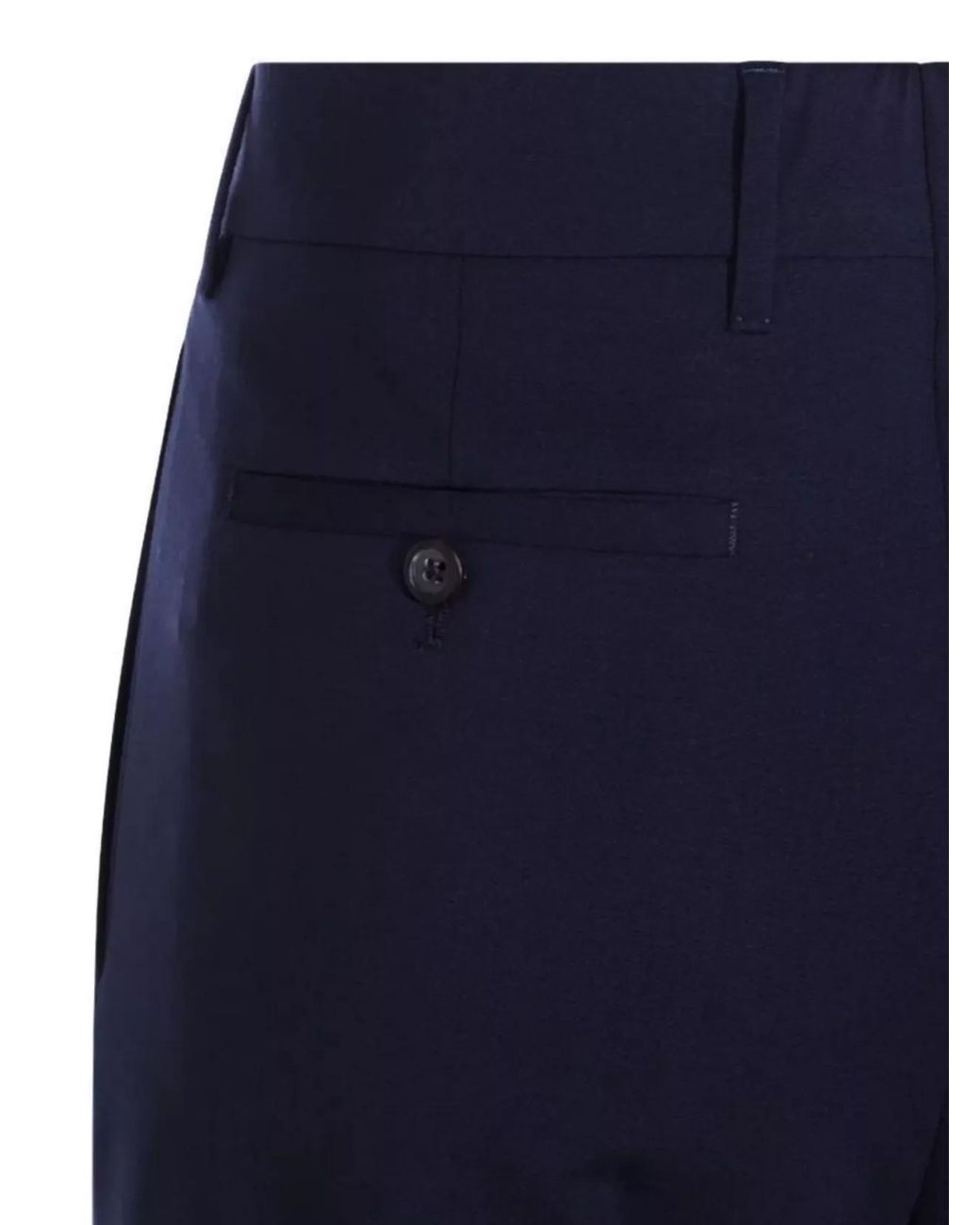 Miu Miu Blue Virgin Wool Mid-Rise Straight-Leg Trousers