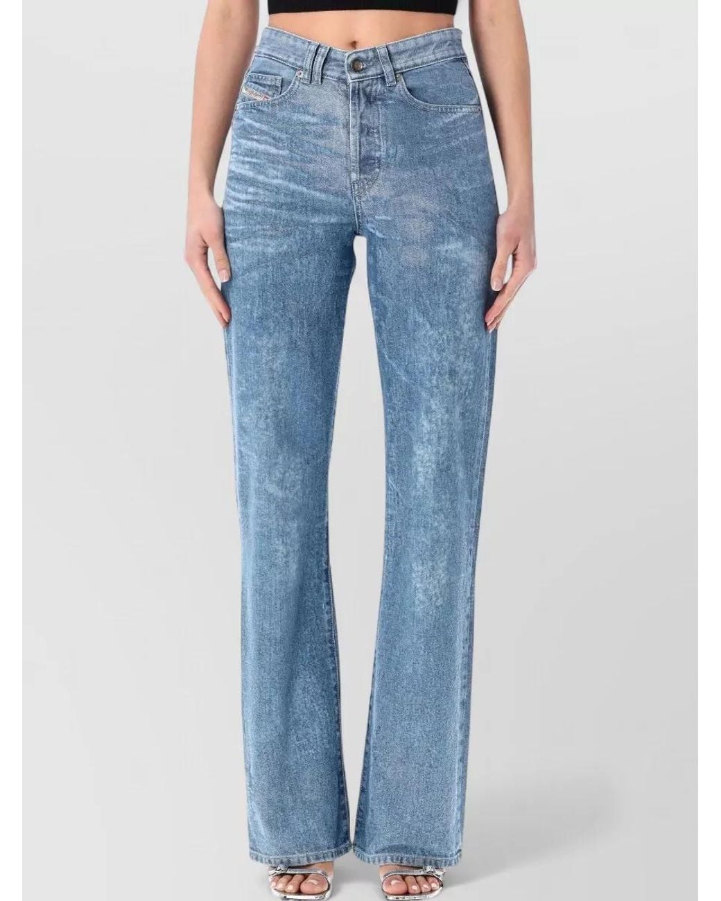 DIESEL Blue Denim Relaxed-Fit Straight-Leg Jeans