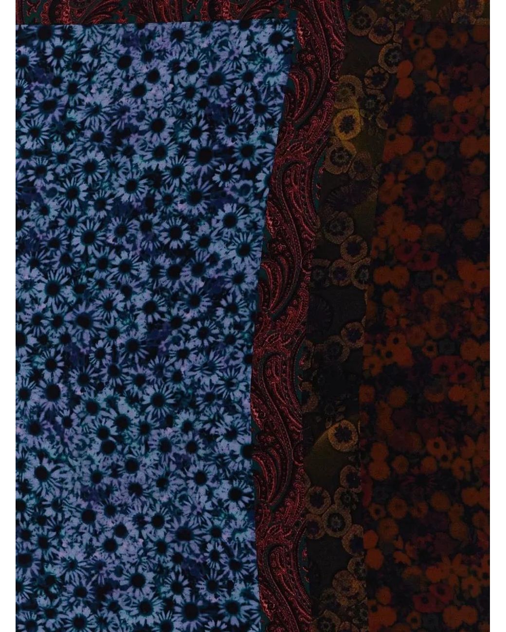Dries Van Noten Blue Flora Printed Scarf for men
