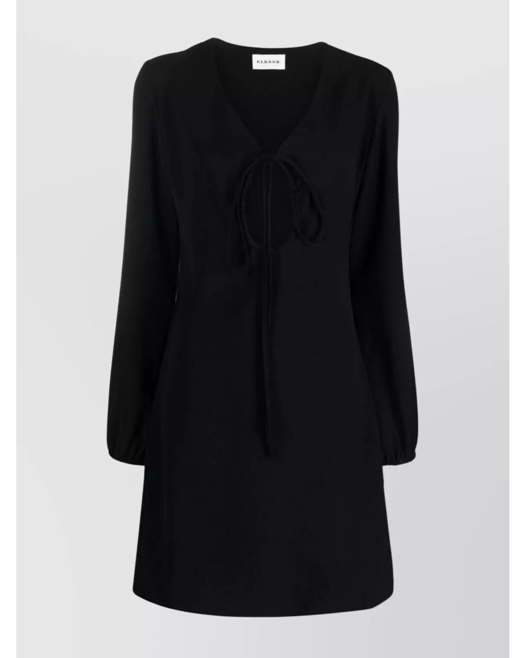 P.A.R.O.S.H. Black V-Neck Keyhole Mini Dress