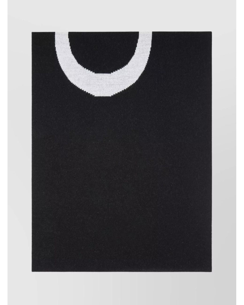 Pinko Black Wool Logo-Knit Scarf