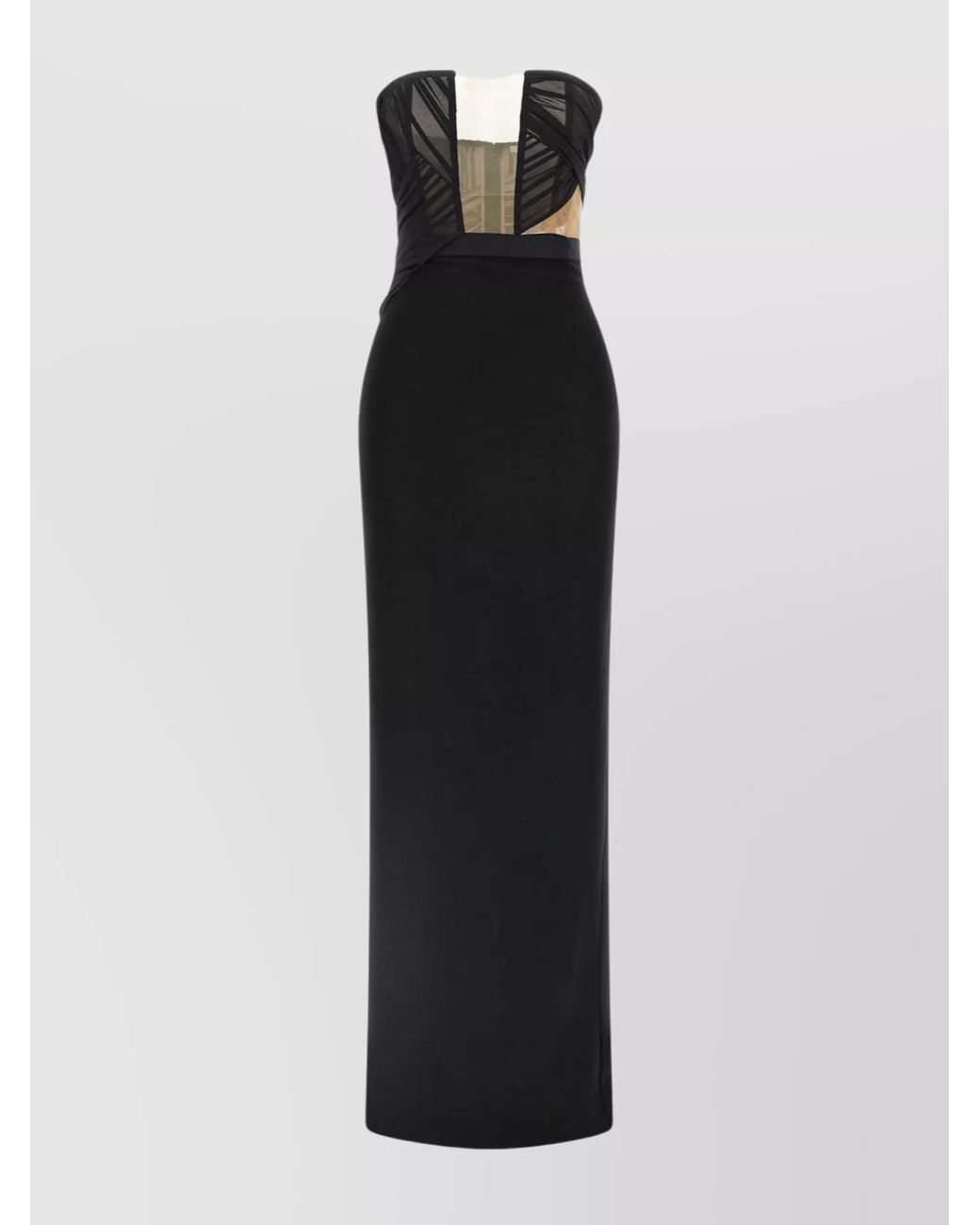Nensi Dojaka Black Draped Corsetted Maxi Dress