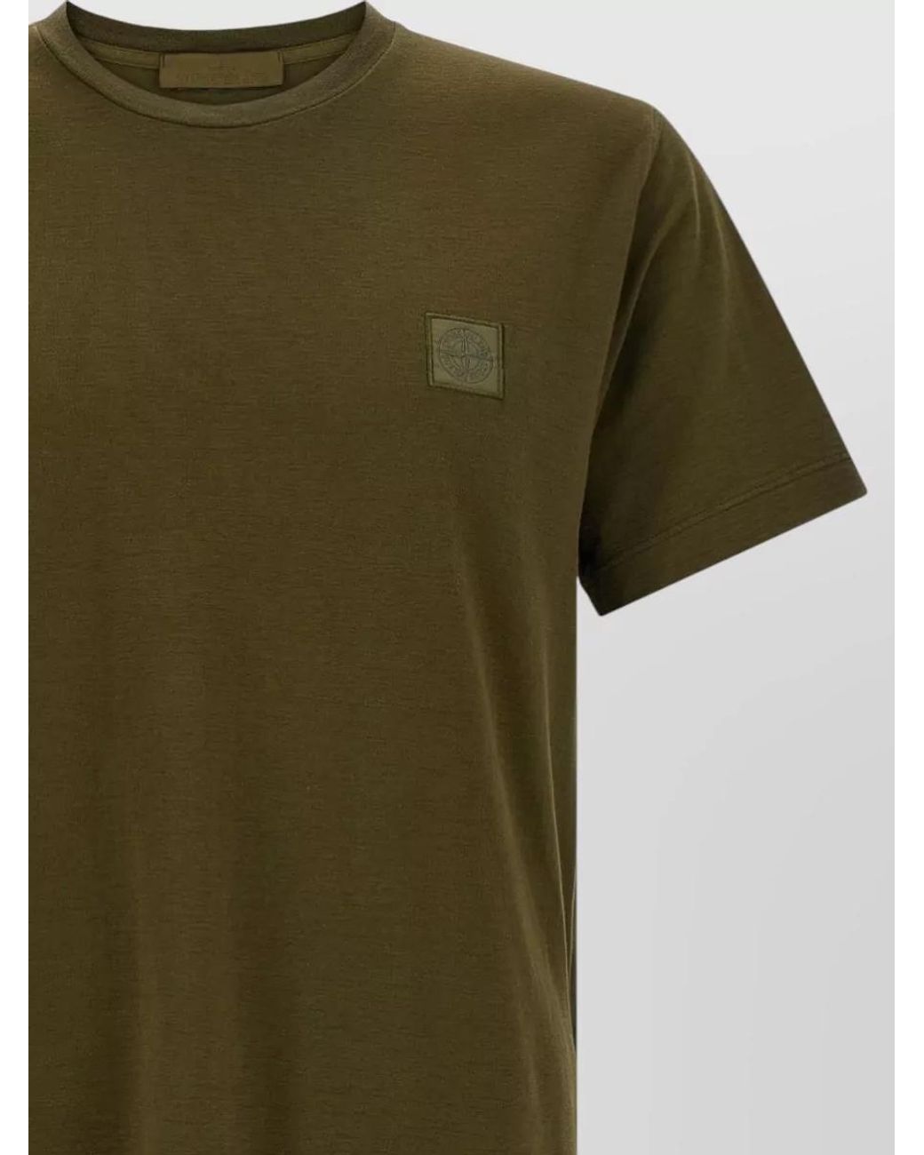 Stone Island Green Cotton Crew Neck Short Sleeve T-Shirt for men