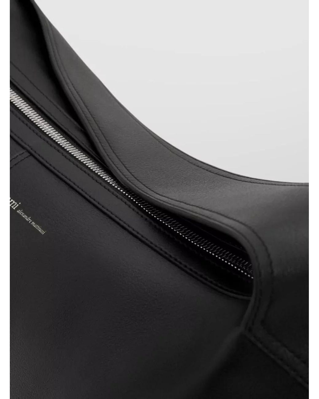 AMI Black Leather Crossbody Bag