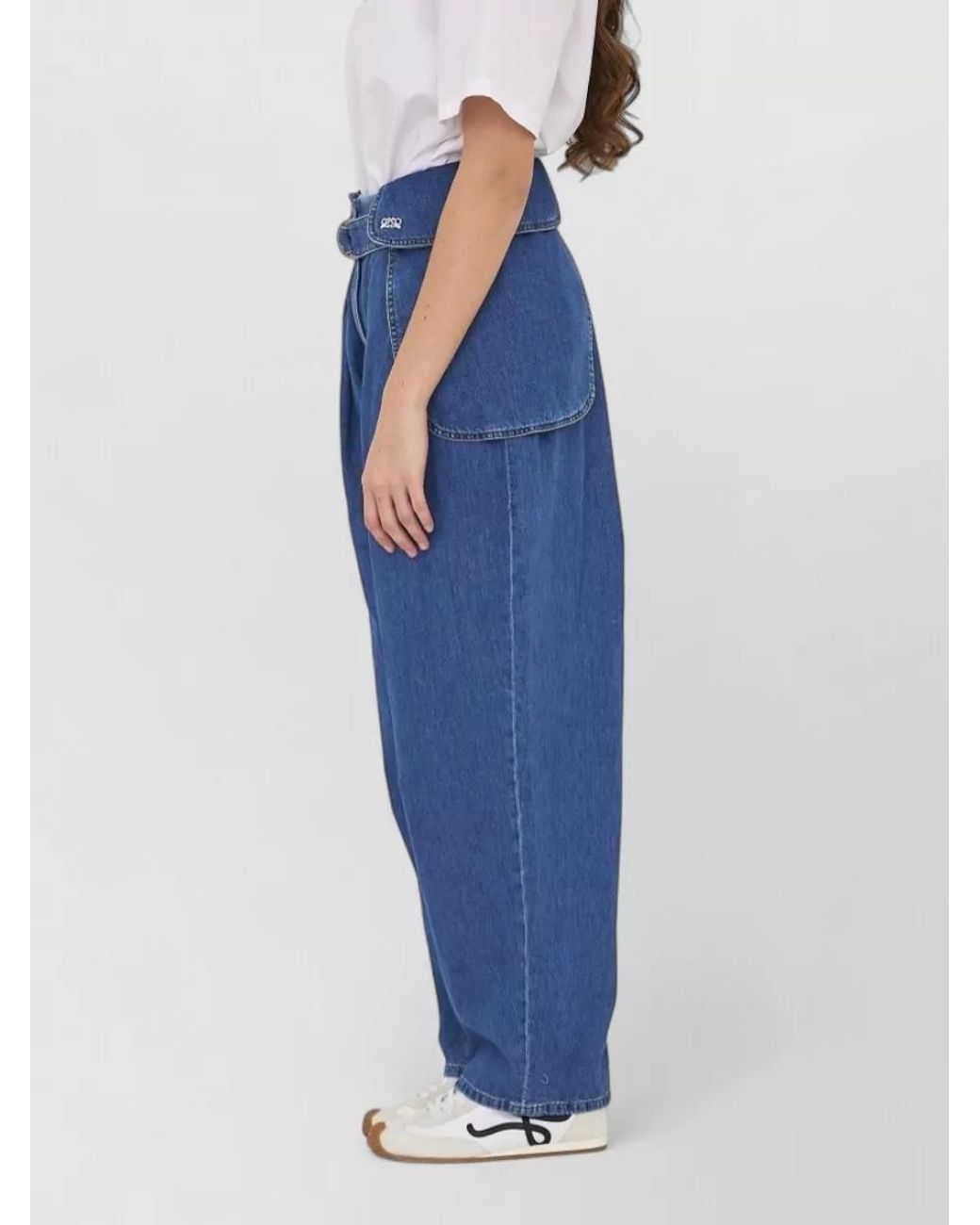 Loewe Blue Denim High-Rise Wide-Leg Cargo Trousers