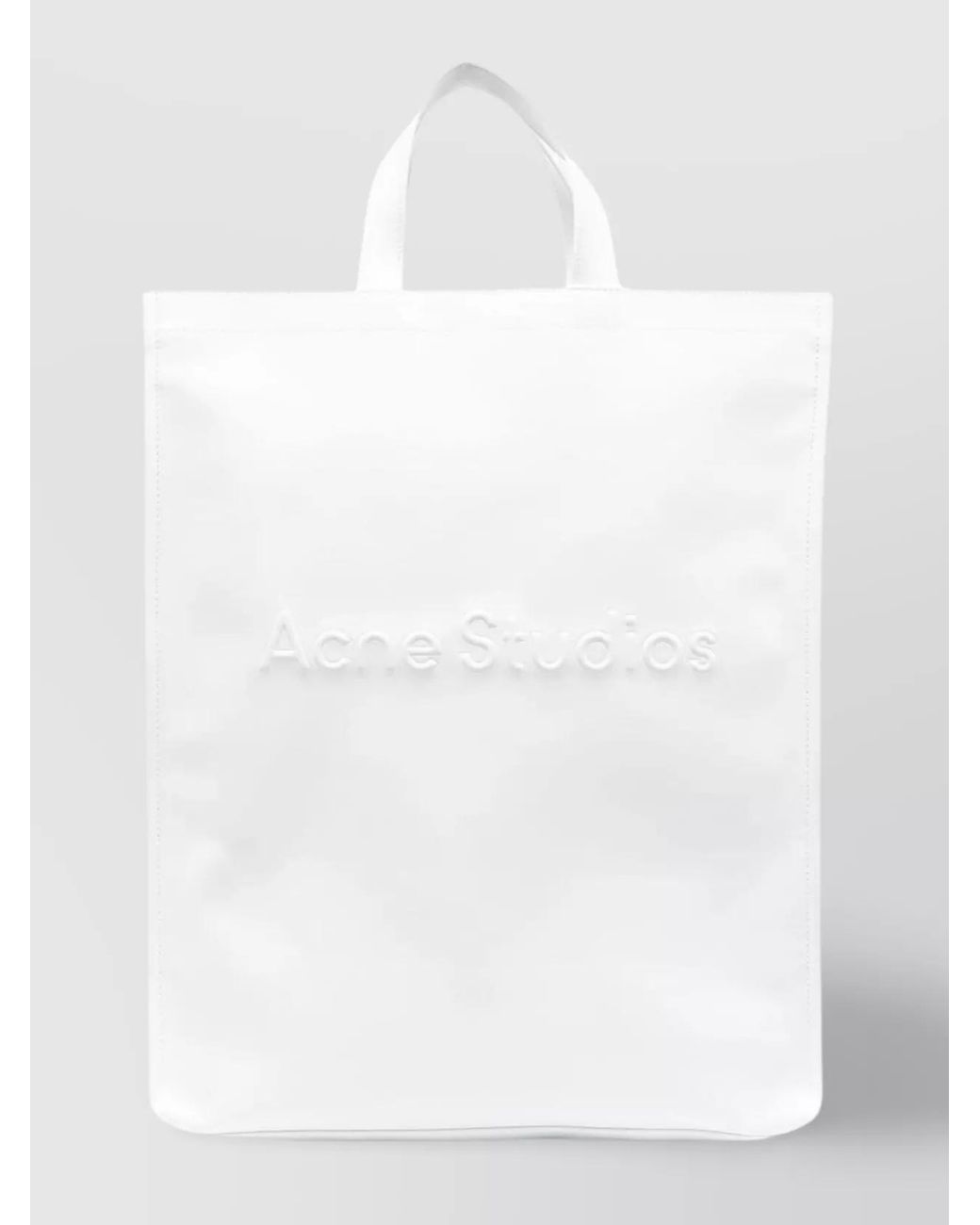 Acne White Logo Tote Bag for men