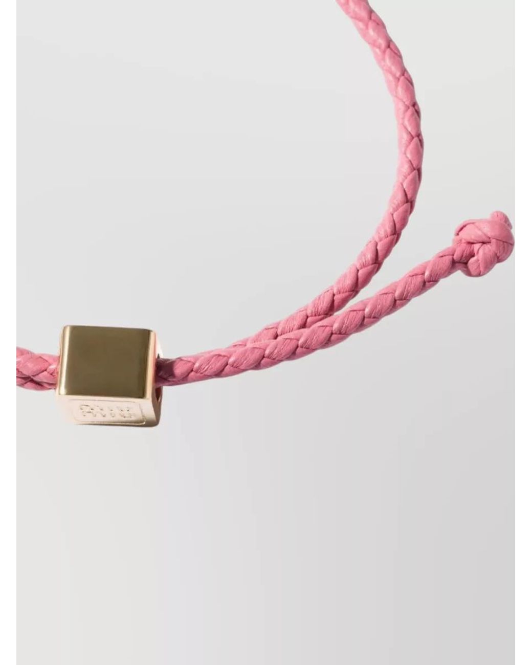 Miu Miu Pink Leather Woven Bracelet