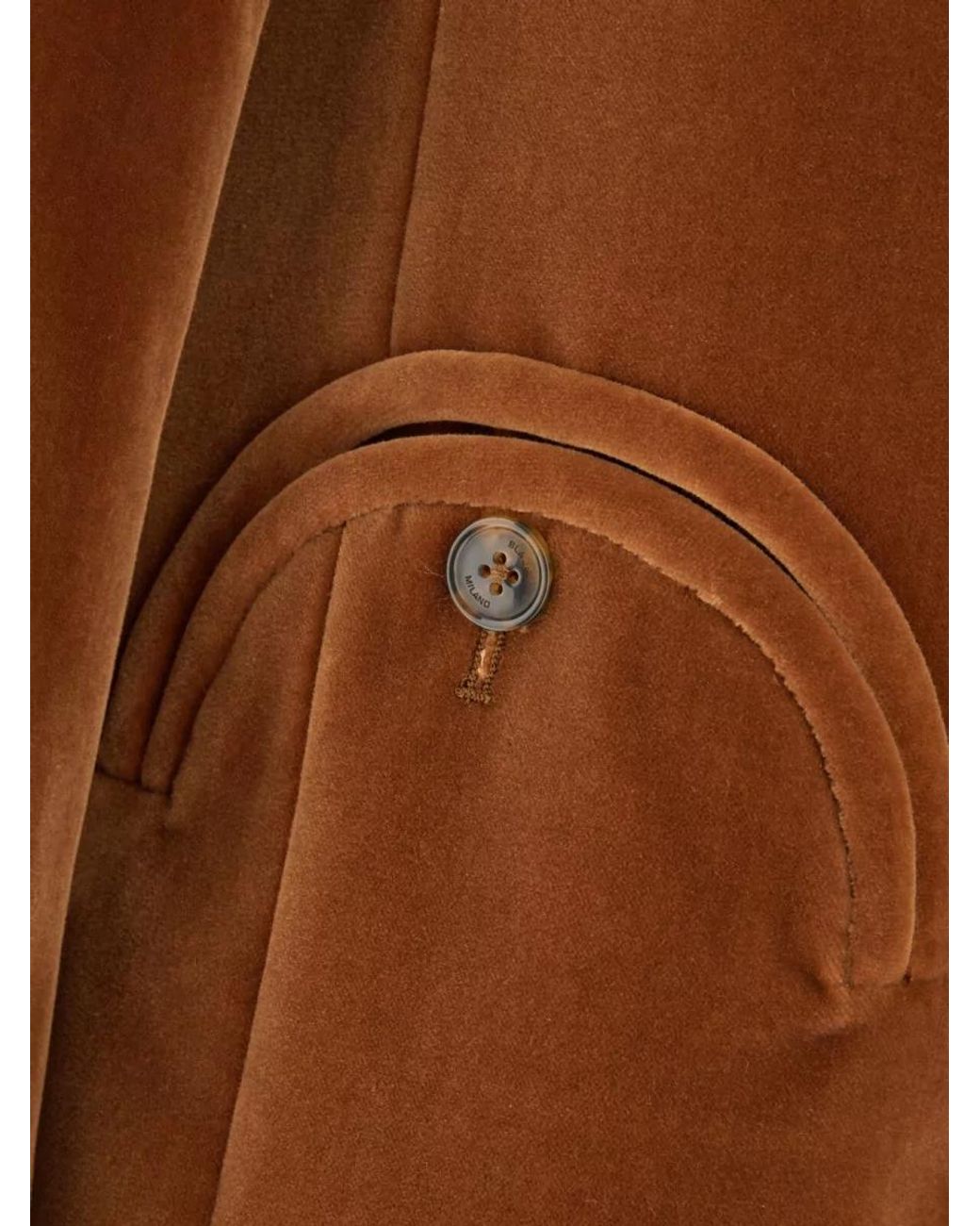 Blazé Milano Brown Velvet Oversized Double-Breasted Blazer