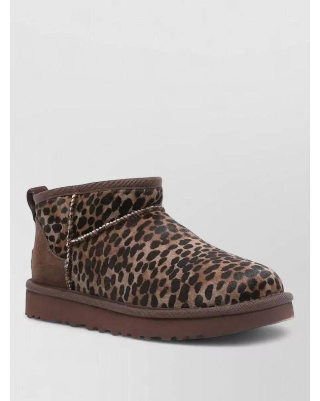 Ugg Brown Leather Classic Ultra Mini Caspian Slippers