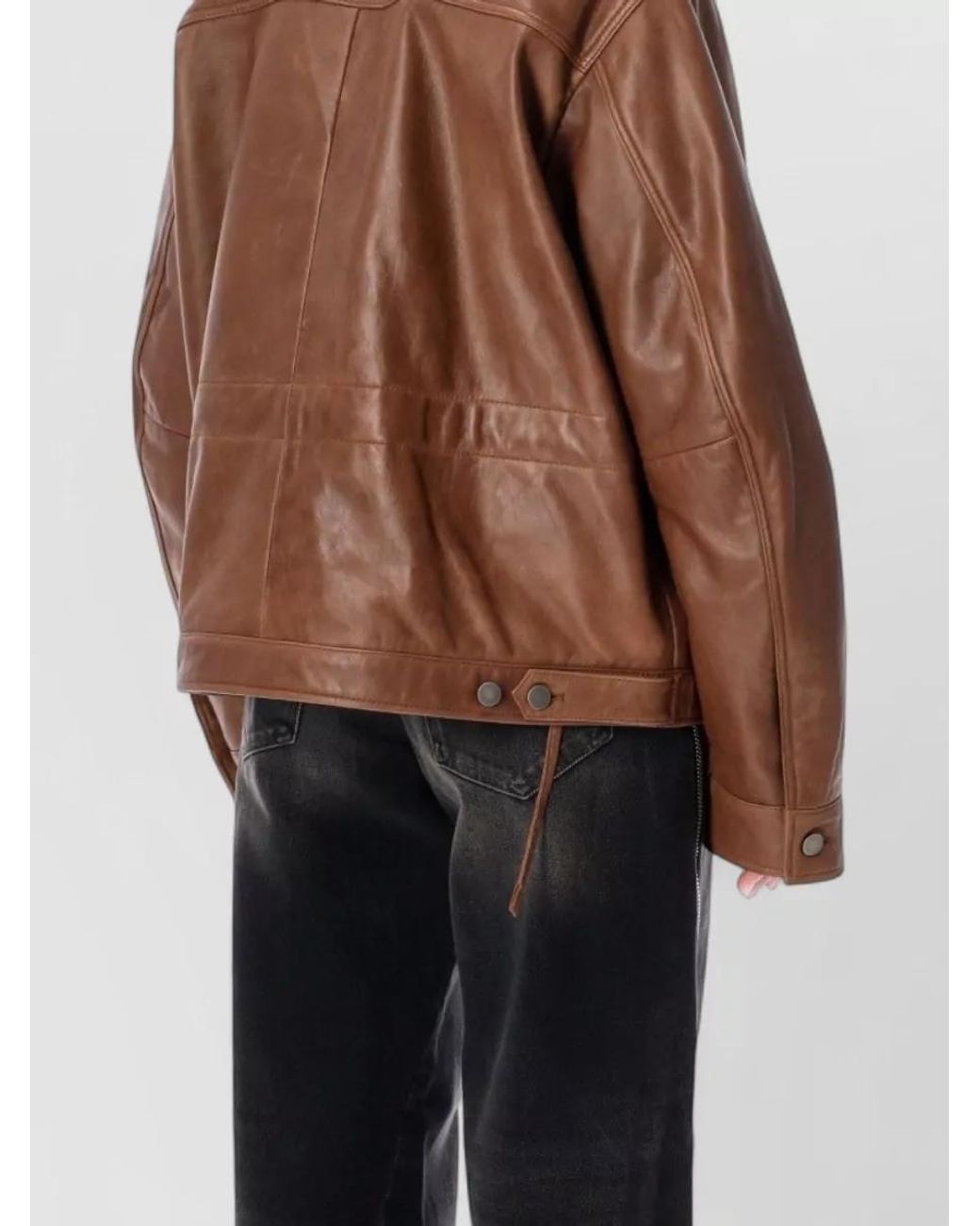 Haikure Black Leather Cropped Jacket