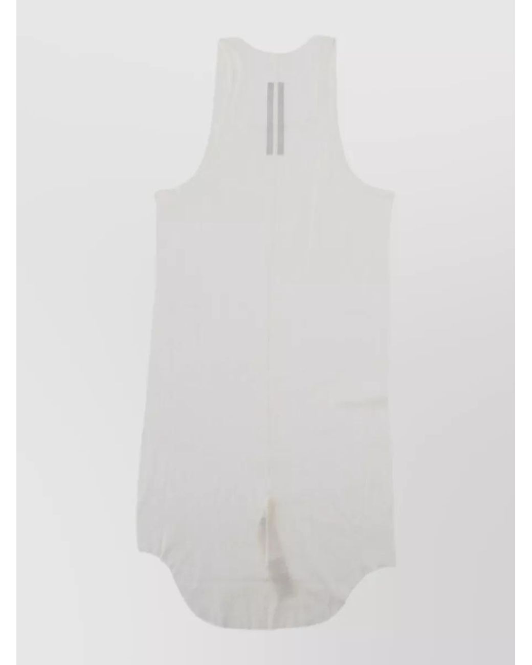Rick Owens White Ribbed Tank Top for men