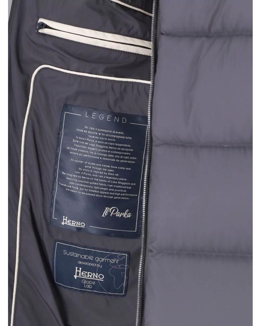 Herno Gray Long Hooded Puffer Coat for men