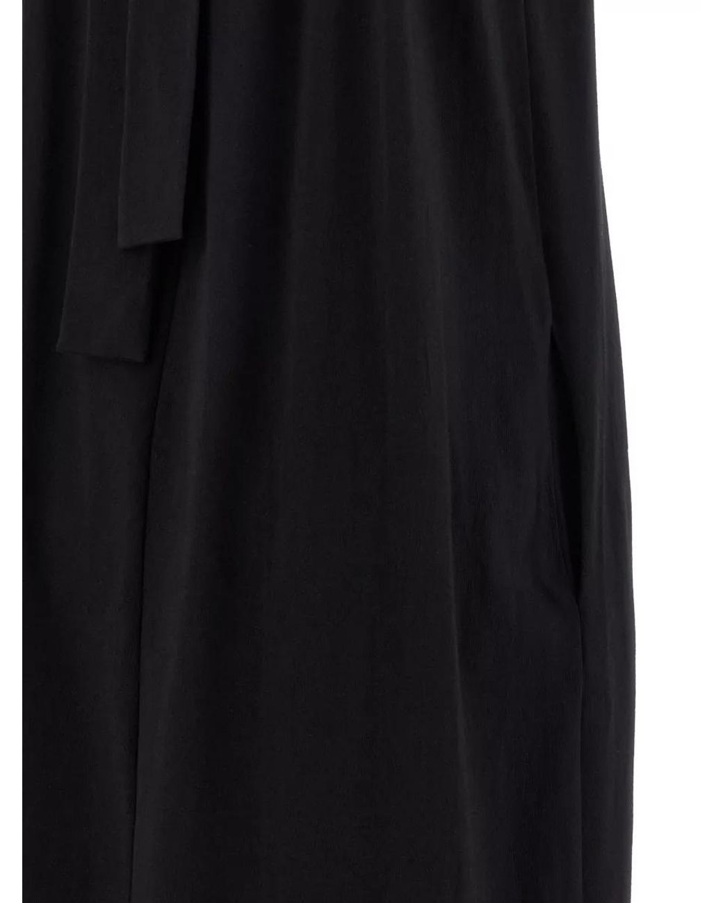 Nude Black Cotton Jersey Sleeveless Halterneck Maxi Dress