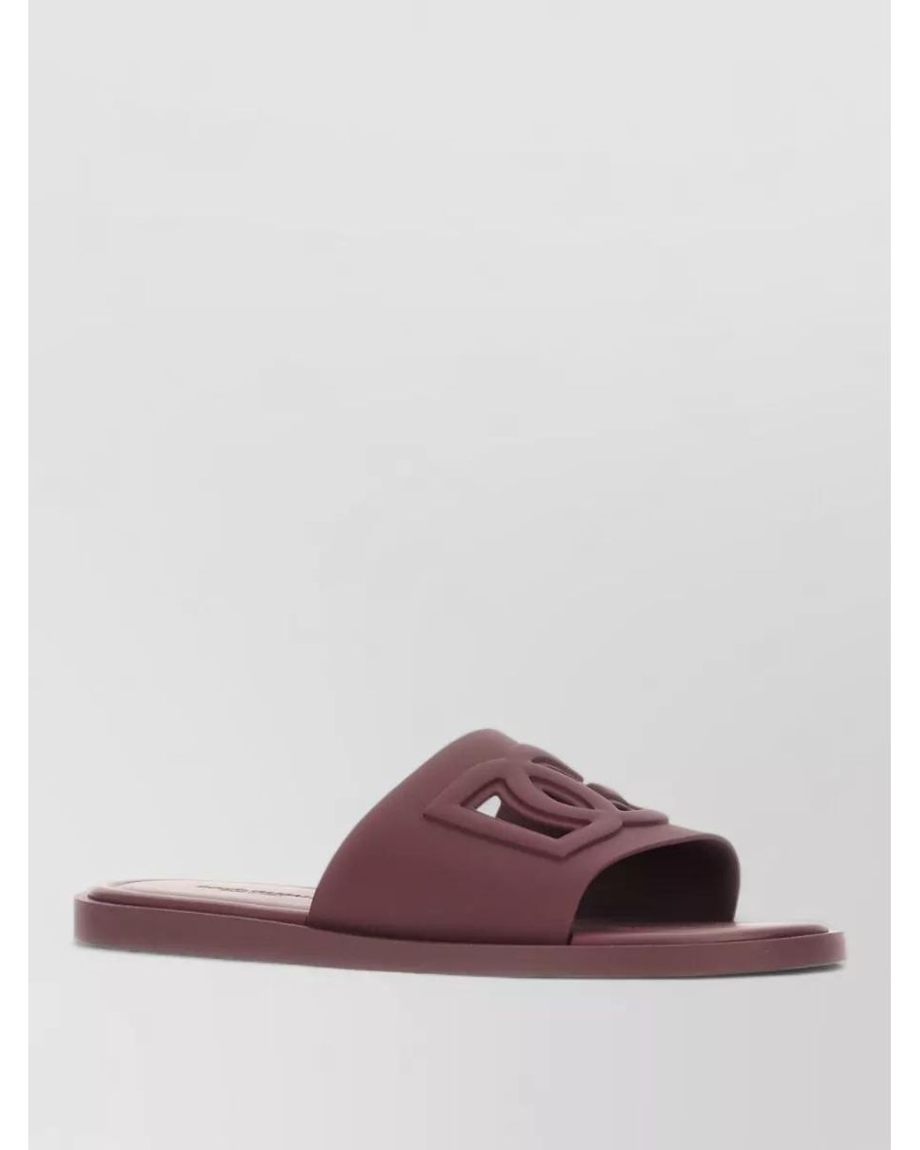 Dolce & Gabbana Brown Rubber Logo Slides for men