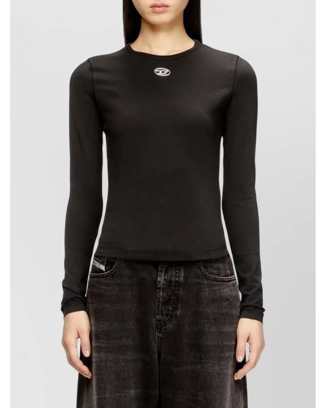 DIESEL Black Slim-Fit Long-Sleeve T-Shirt