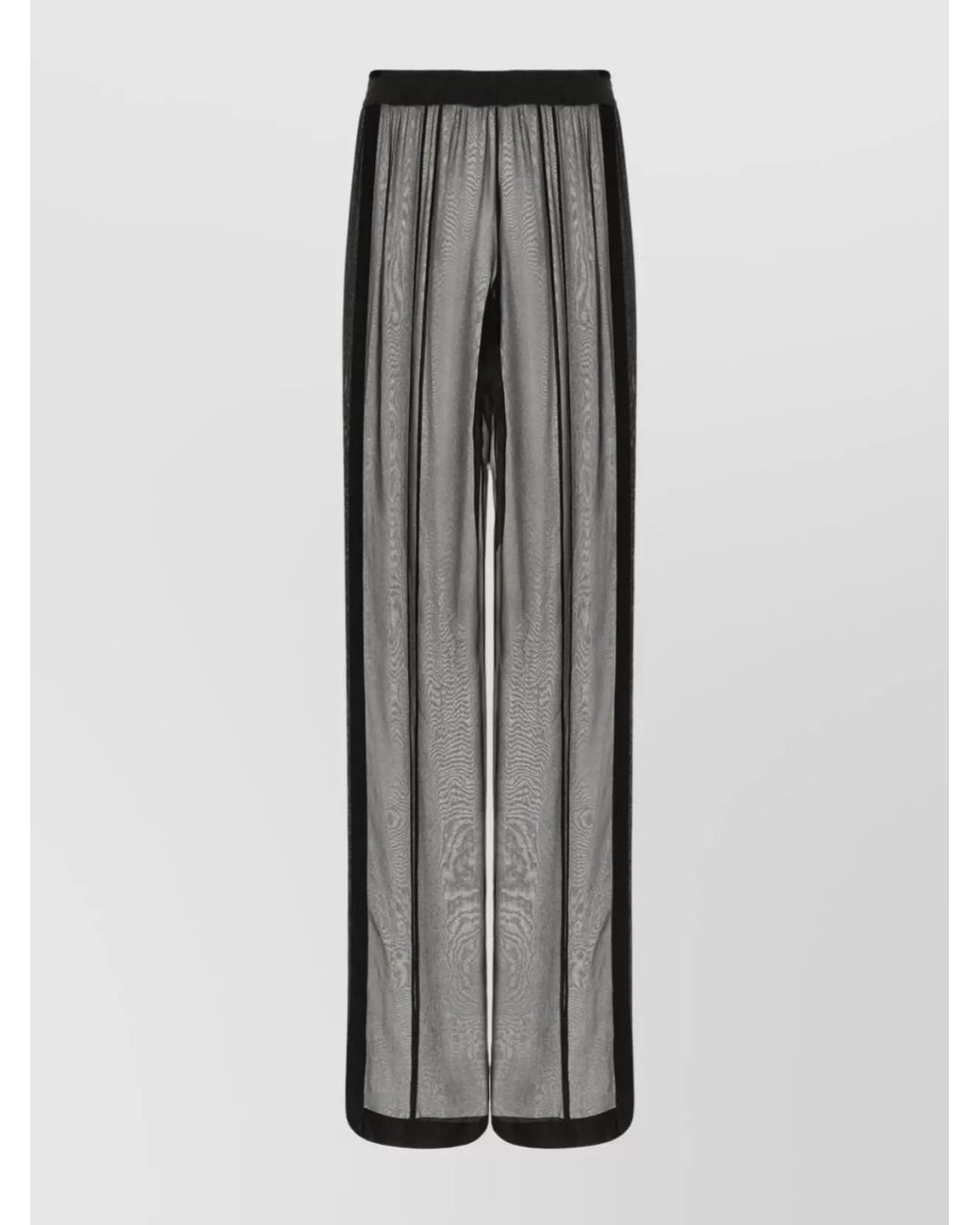 Saint Laurent Gray Silk Wide-Leg Trousers