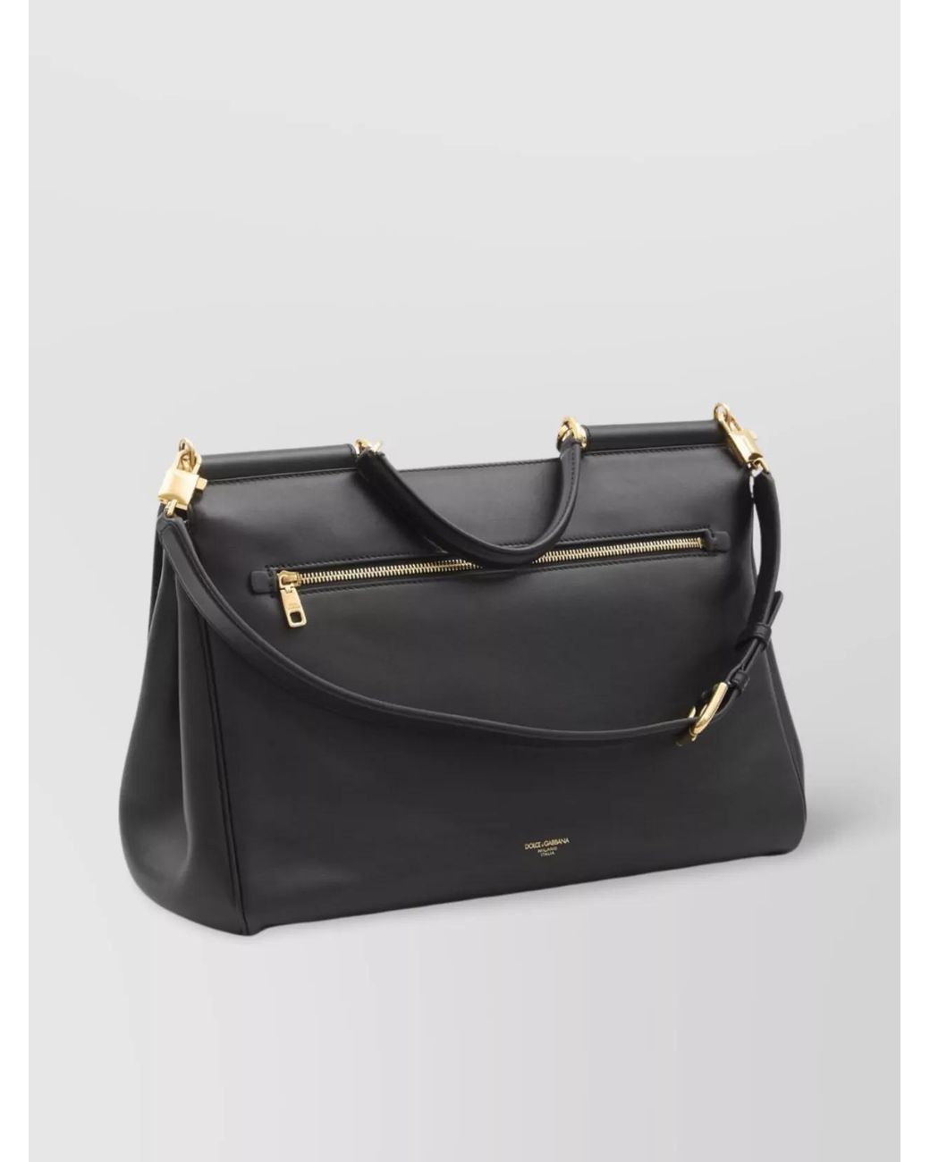 Dolce & Gabbana Black My Sicily Big Leather Shoulder Bag