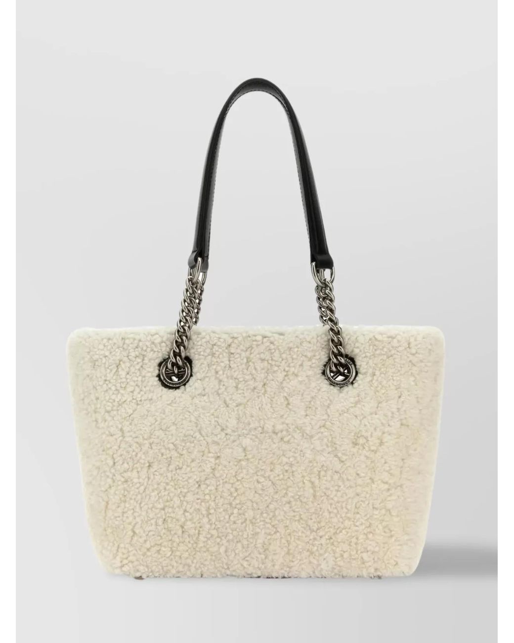 Balenciaga Natural Shopping S Faux Fur Shoulder Bag