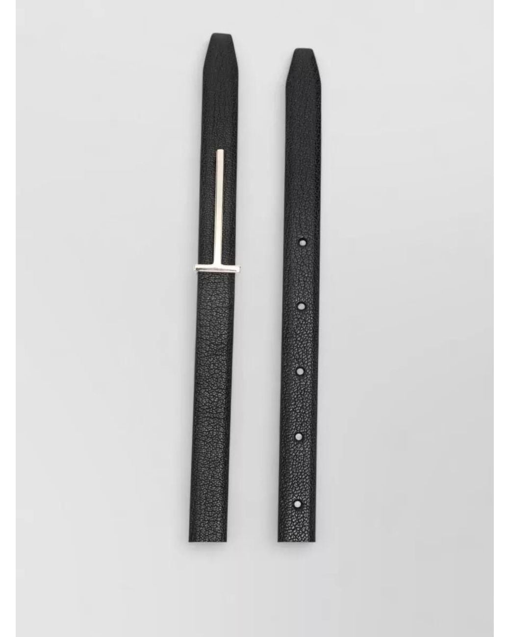 Tom Ford White Leather Slim Belt
