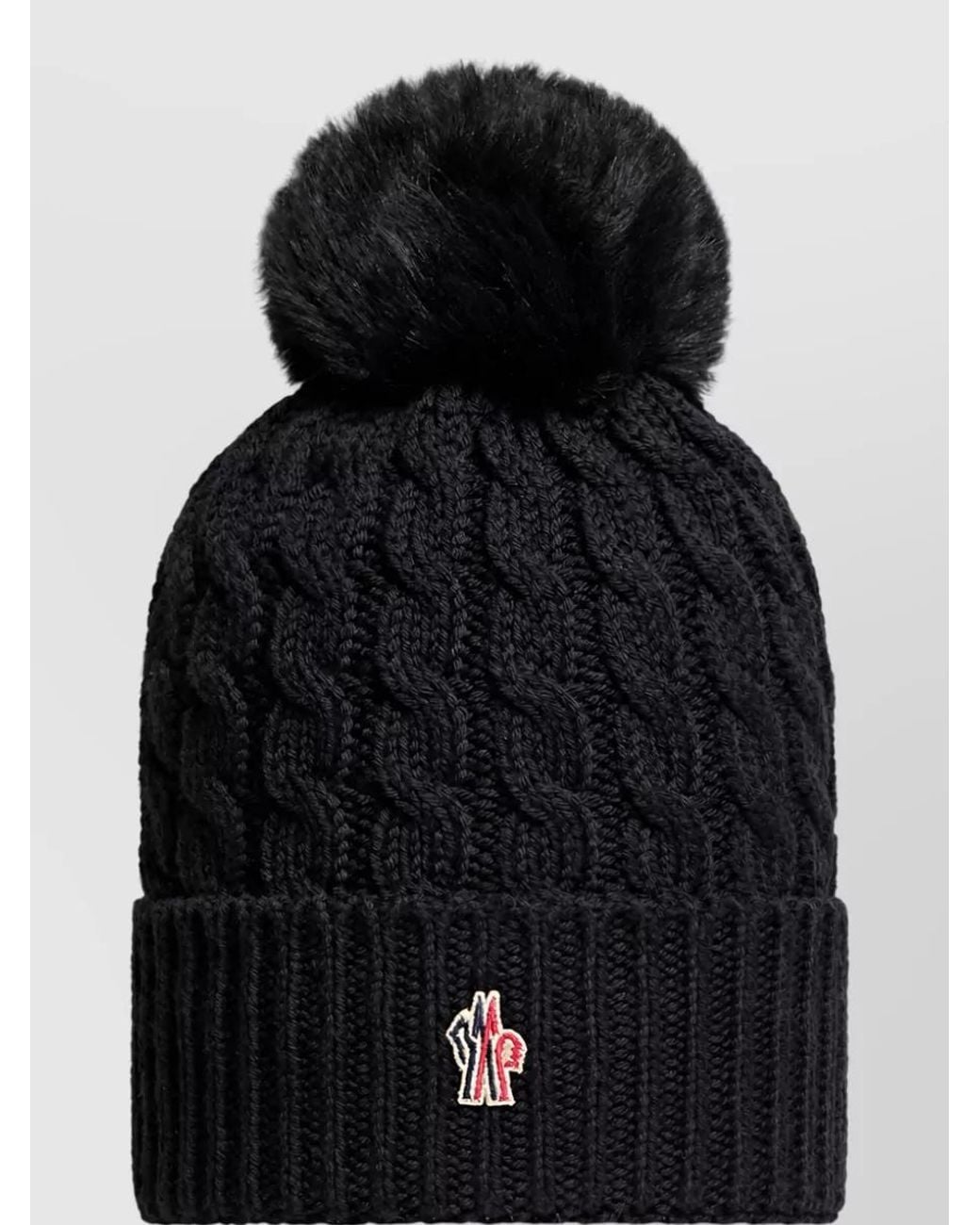 Moncler Black Cable-Knit Wool Beanie