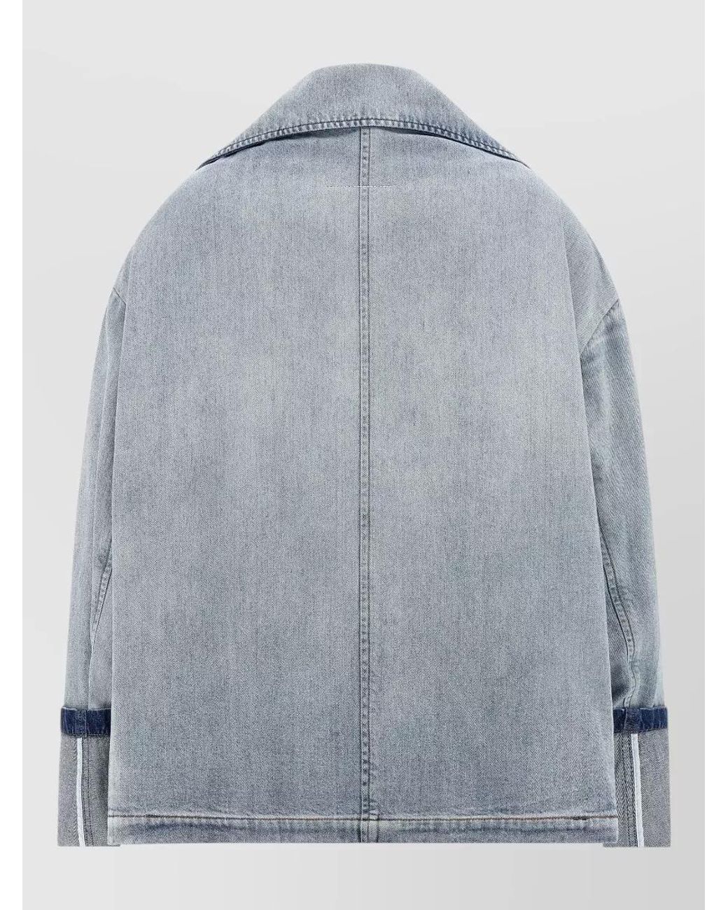 MM6 by Maison Margiela Blue Denim Paneled Double-Breasted Cropped Jacket