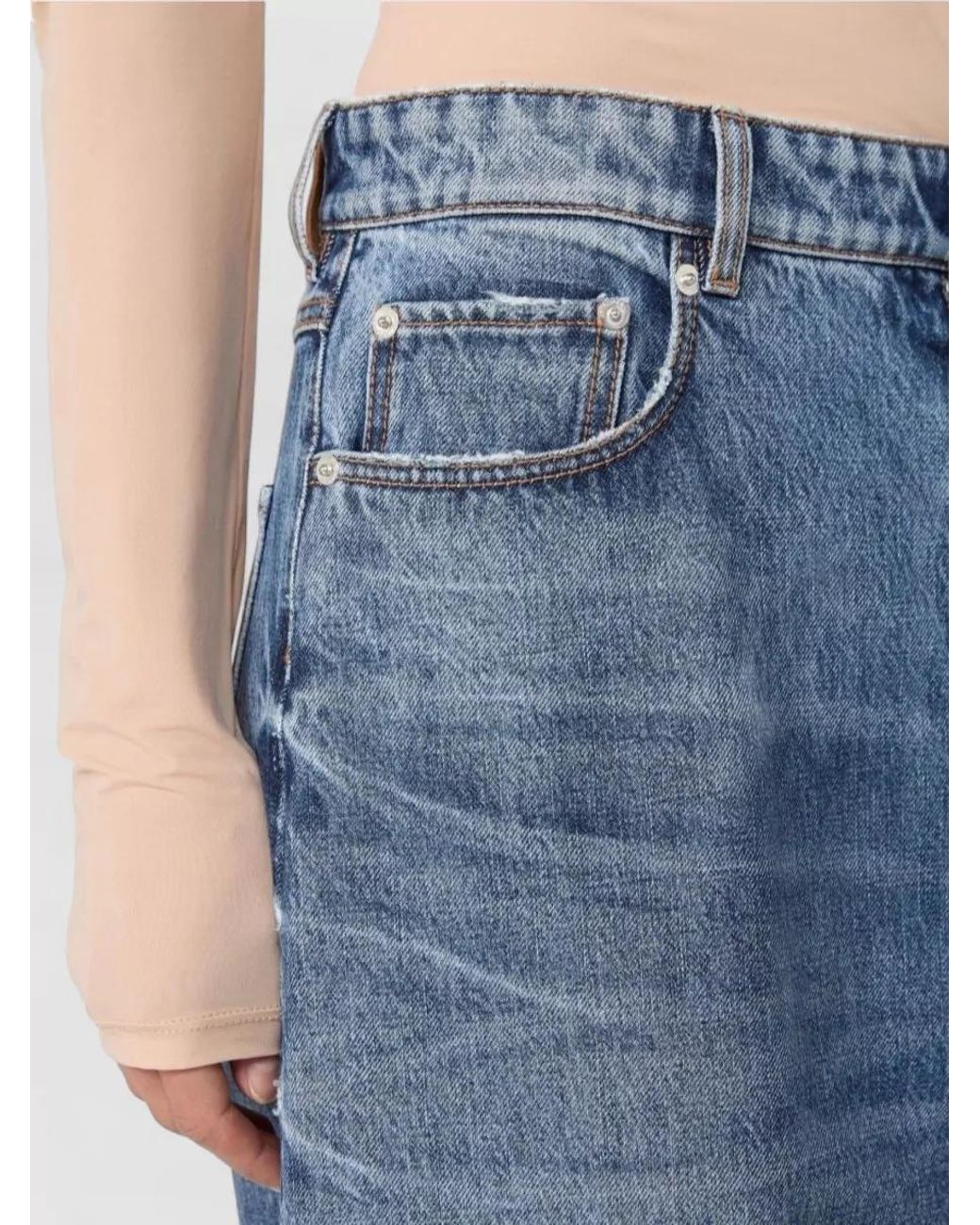 Sportmax Blue Denim Oversized Low-Rise Wide-Leg Jeans