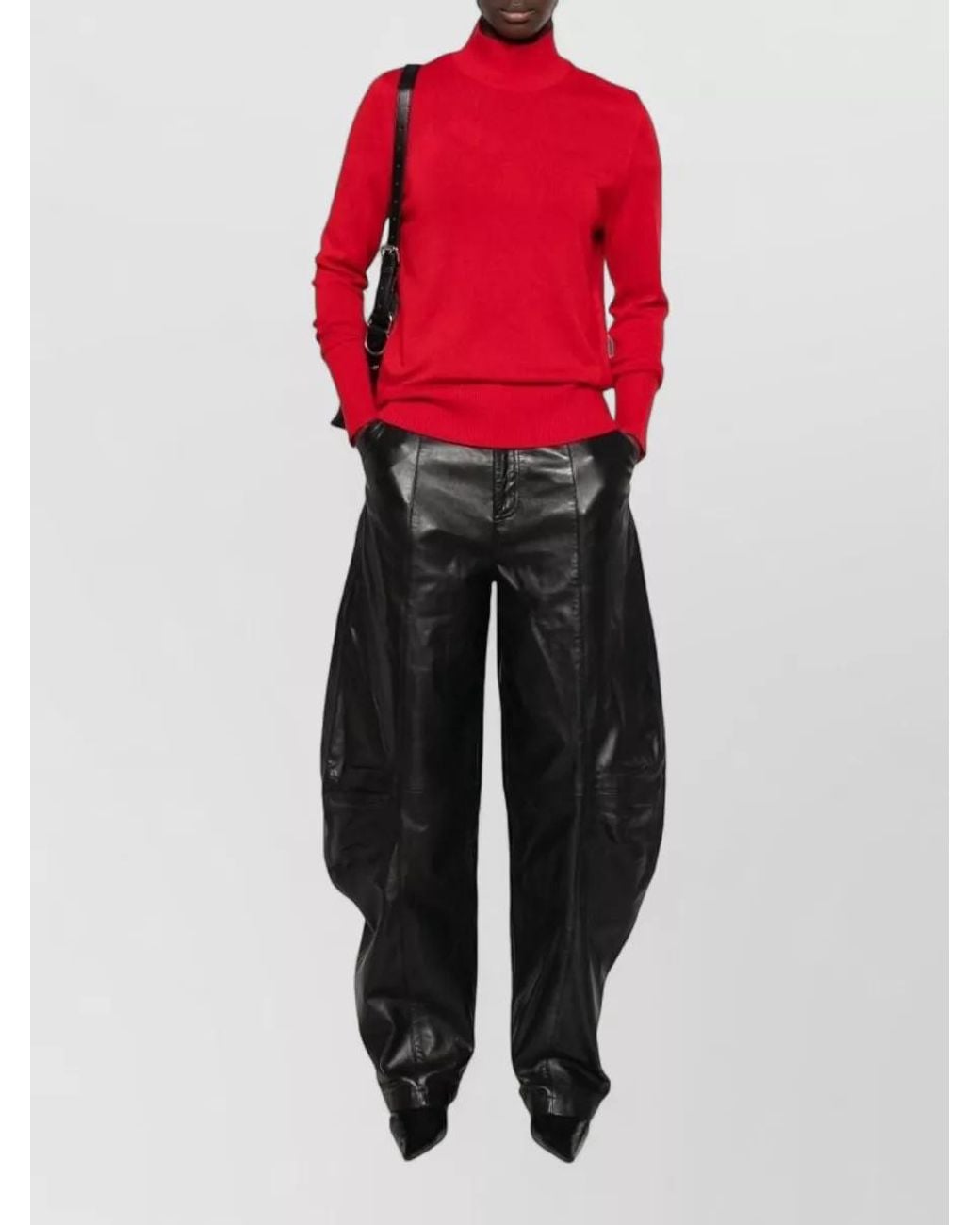 Pinko Red Cashmere Wool Crewneck Sweater
