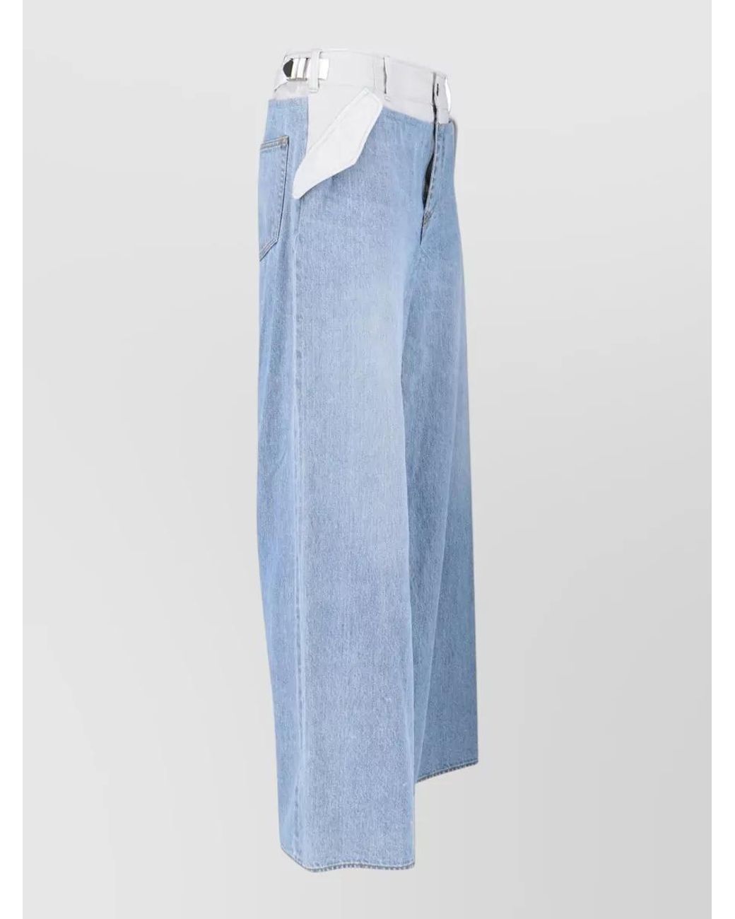 Sacai Blue Straight-Leg Wide-Leg Trousers