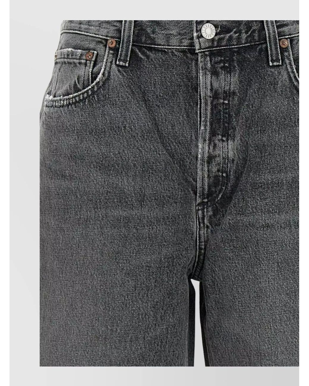 Agolde Gray Denim Wide-Leg Jeans