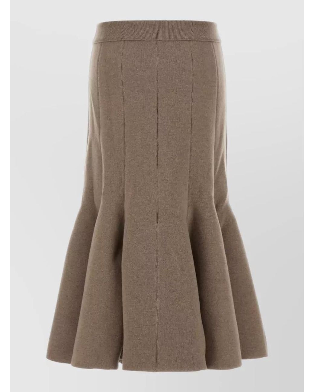 Bottega Veneta Brown Cashmere Blend A-Line Skirt