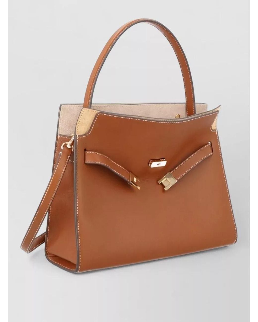 Tory Burch Brown Lee Radziwill Small Leather Tote Bag