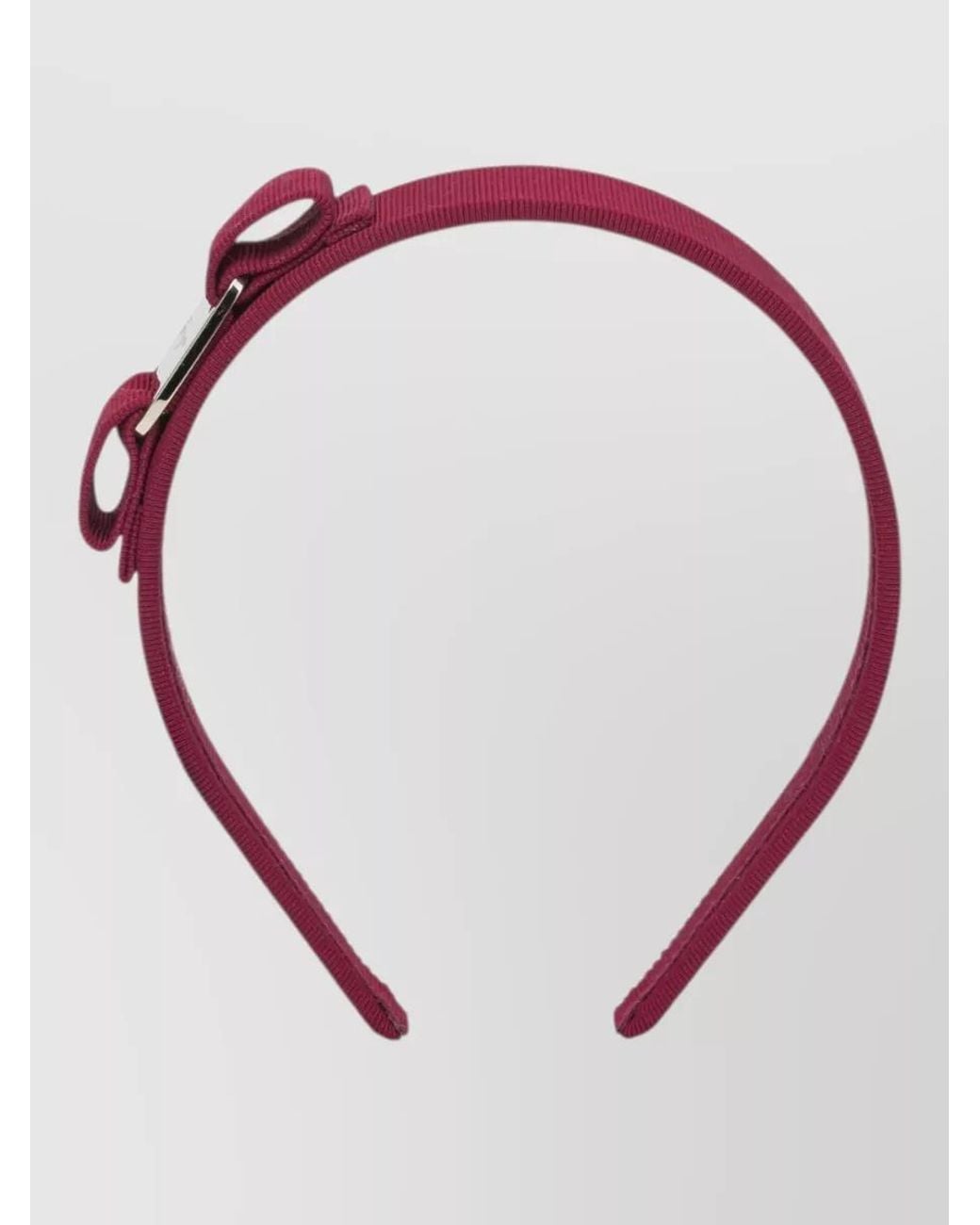 Ferragamo Pink Vara Ribbed Texture Bow Hairband