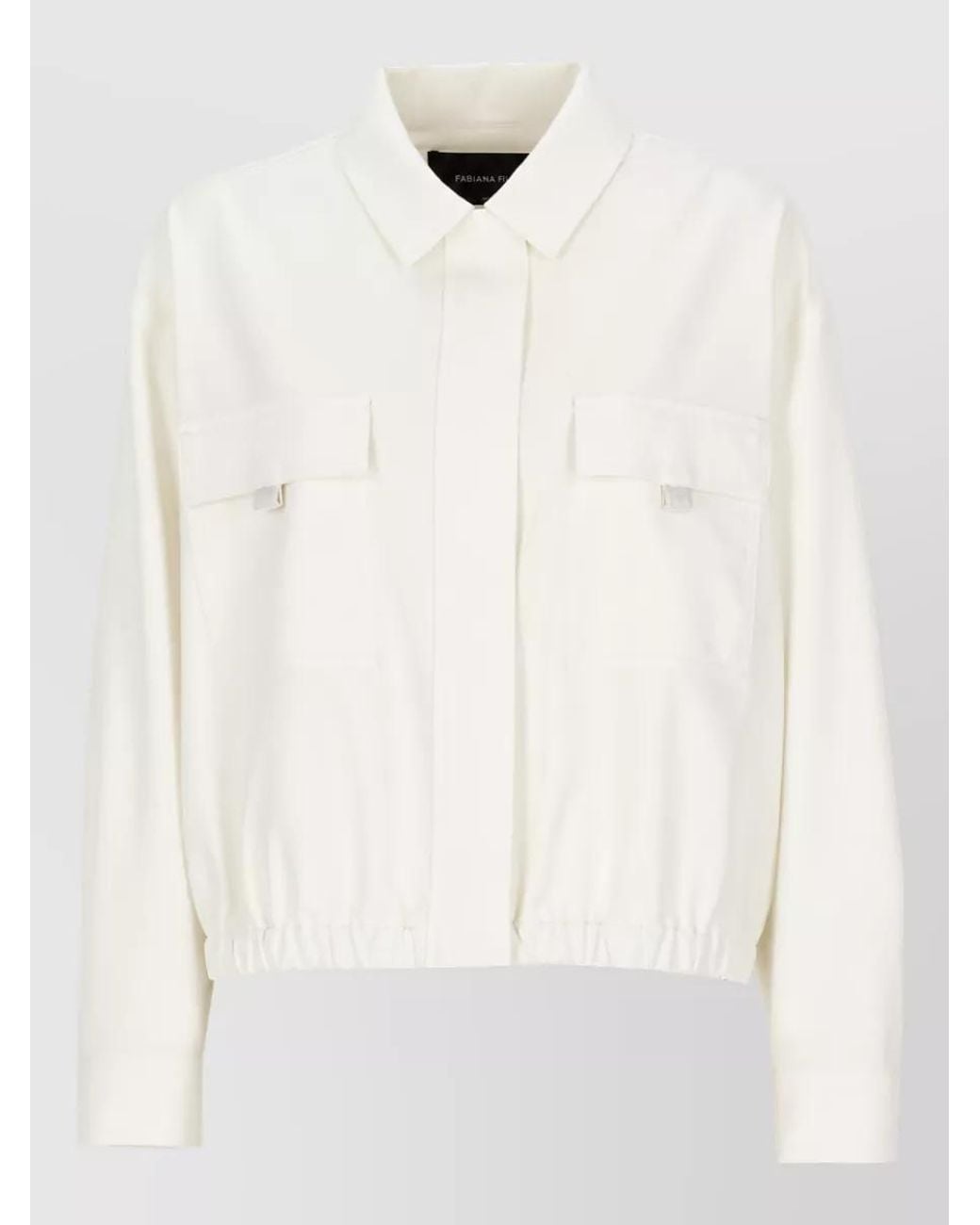 Fabiana Filippi White Long-Sleeve Zip-Up Jacket