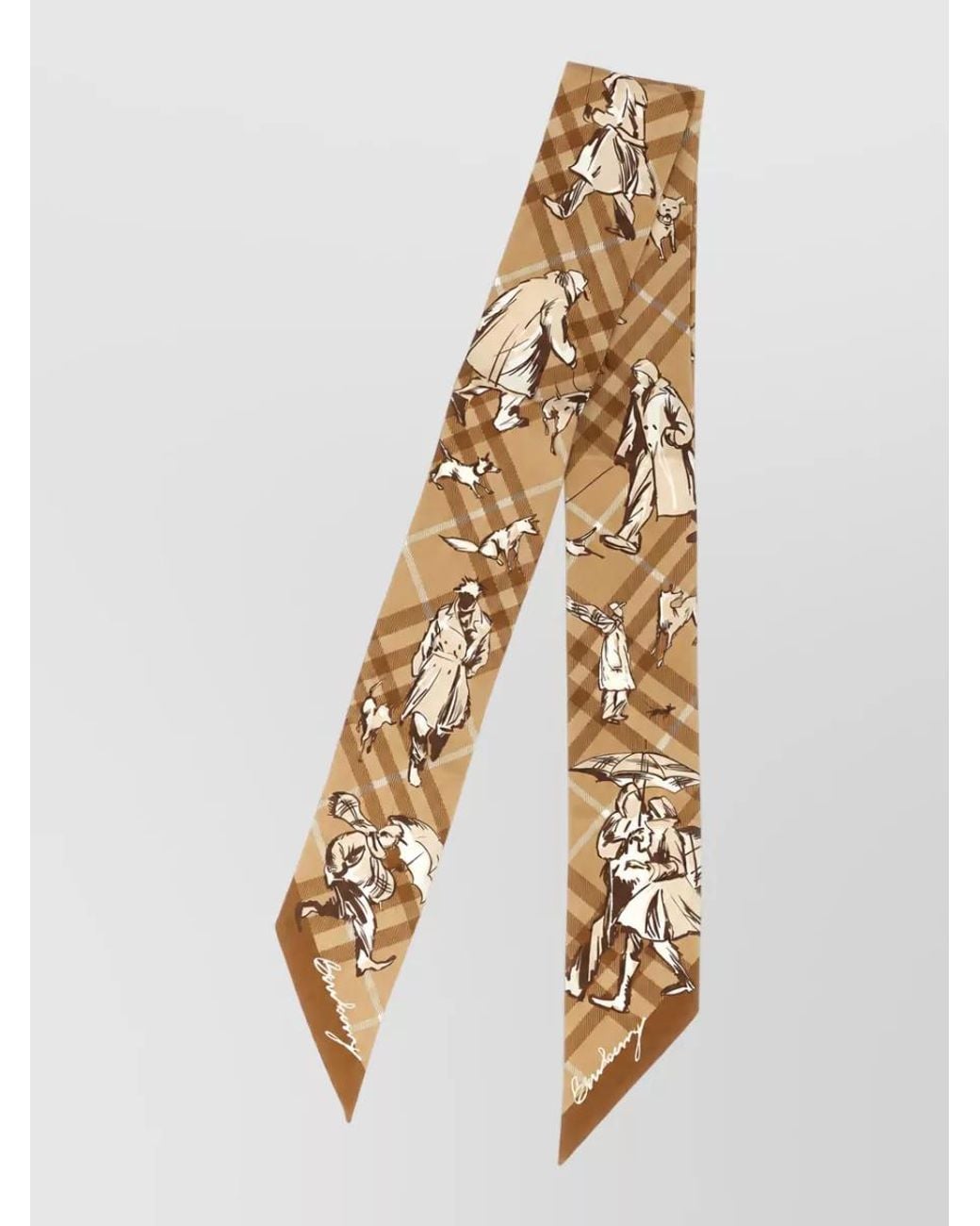 Burberry Metallic Silk Printed Skinny Scarf