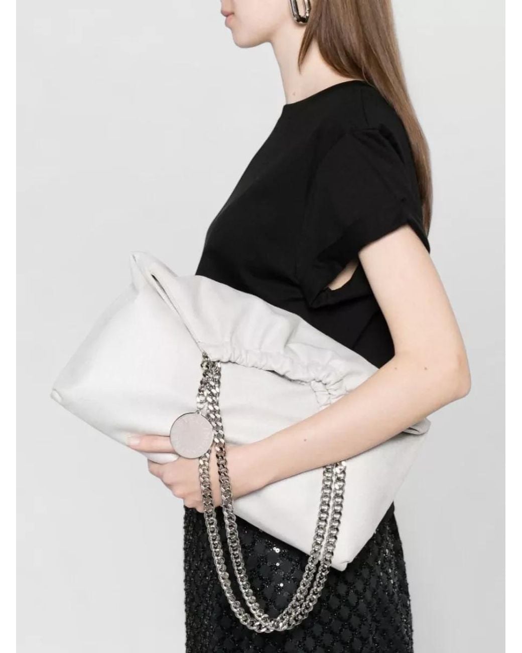 Stella McCartney White Falabella Medium Shoulder Bag