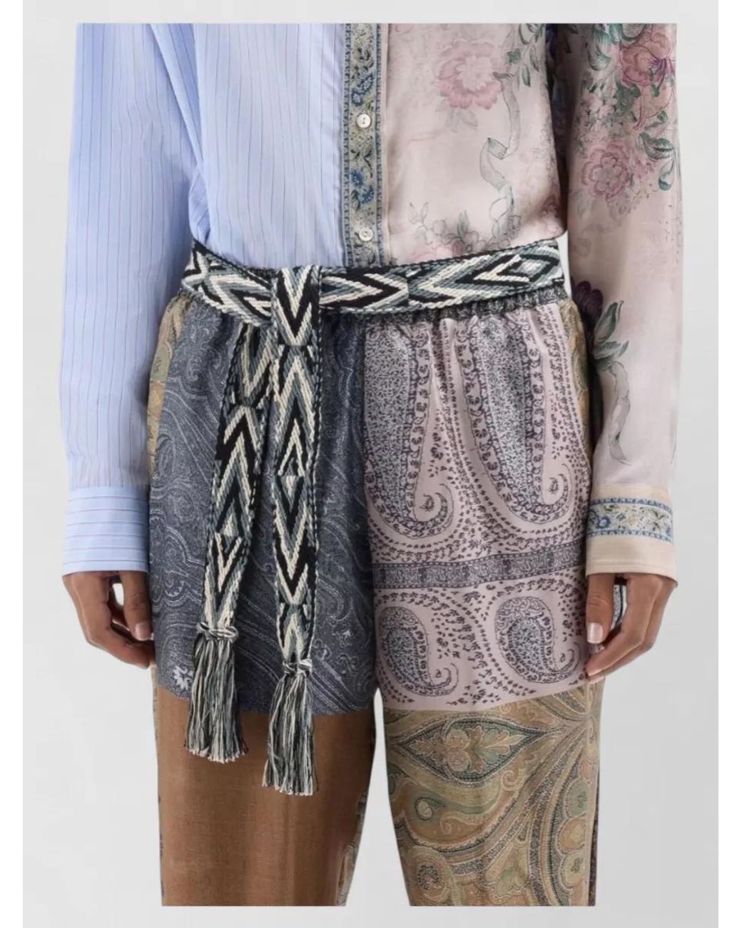 Pierre Louis Mascia Multicolor Silk Printed Belt