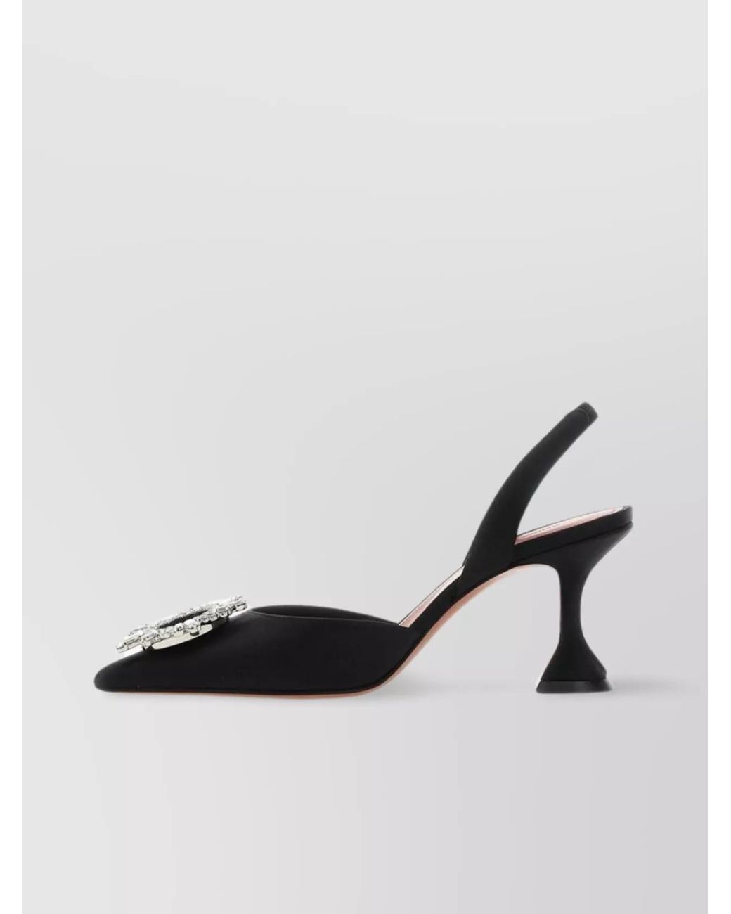 AMINA MUADDI Metallic Satin Slingback Pumps