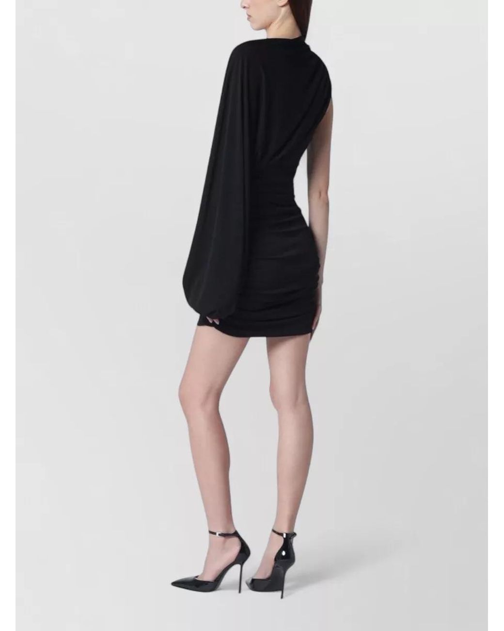 ANDAMANE Black One-Shoulder Mini Dress
