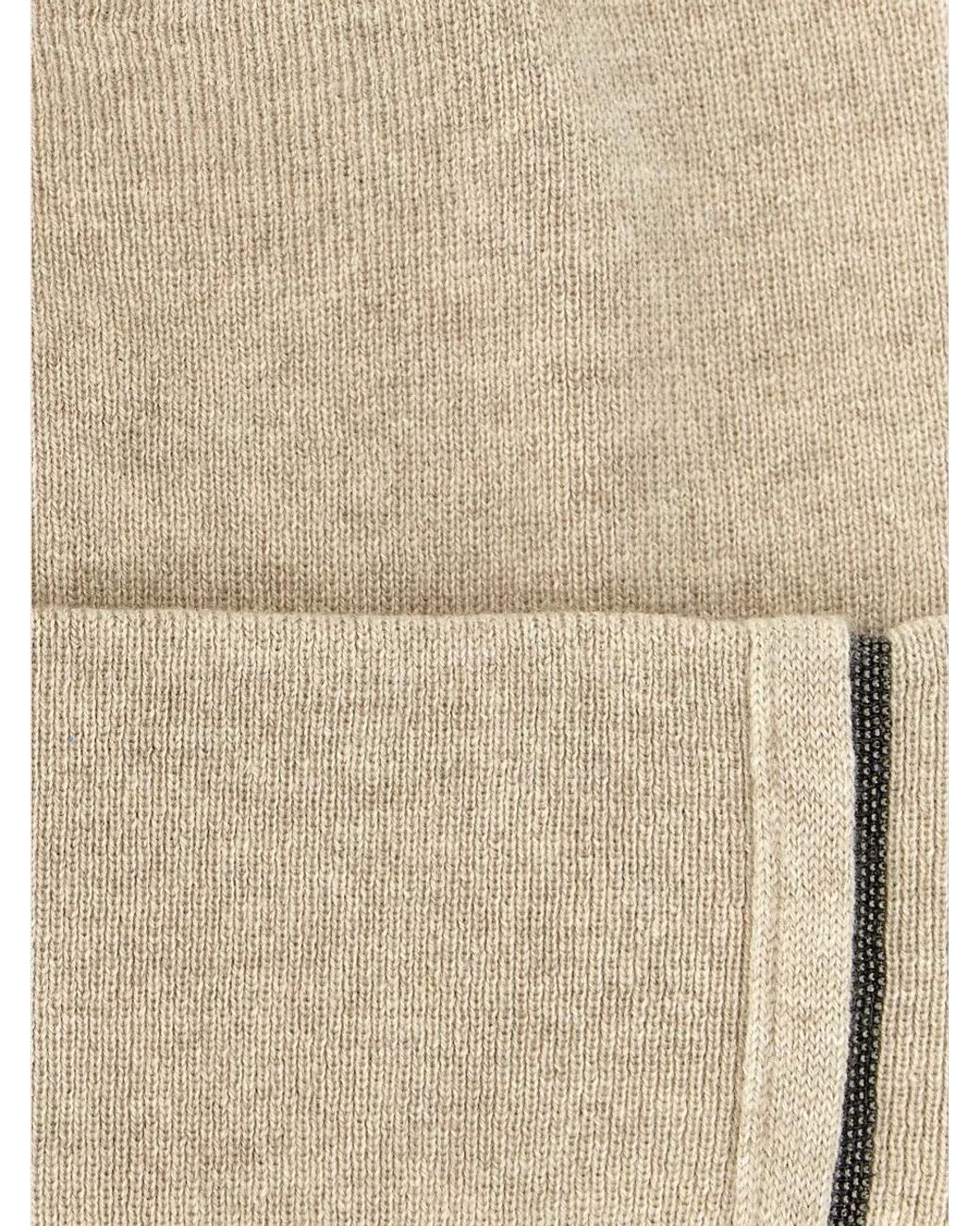 Brunello Cucinelli Natural Cashmere Ribbed Beanie
