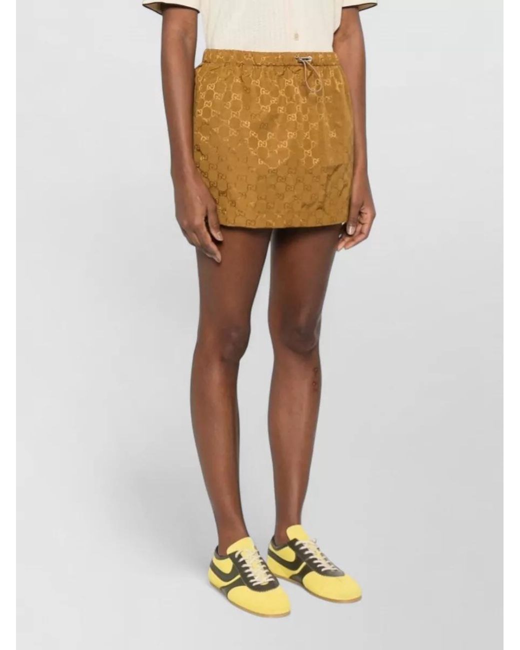 Gucci Natural Monogram Nylon Mini Skirt