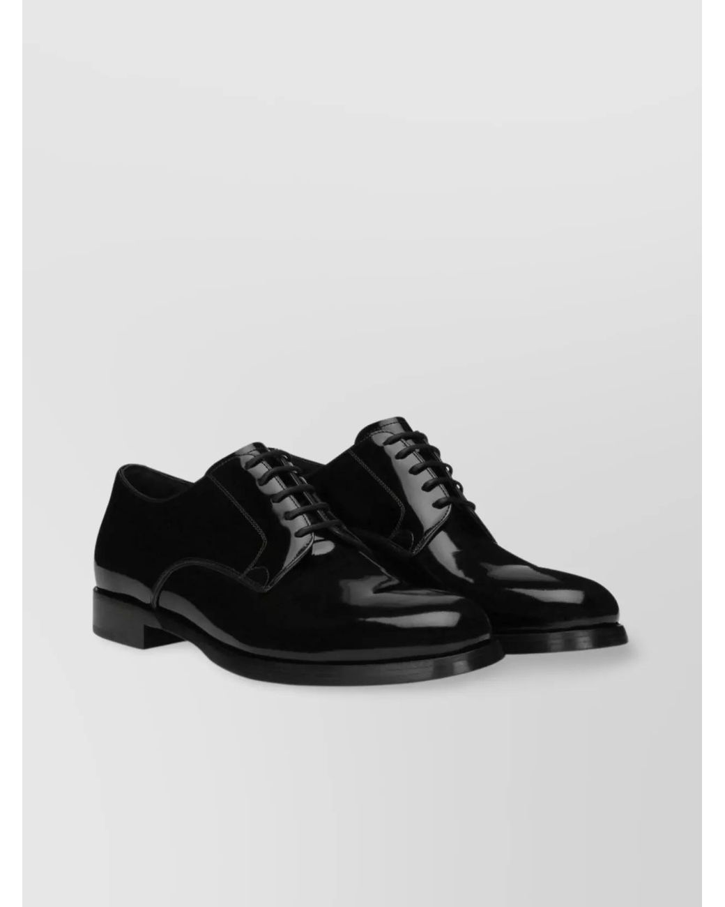 Dolce & Gabbana Black Patent Leather Derby Shoes for men