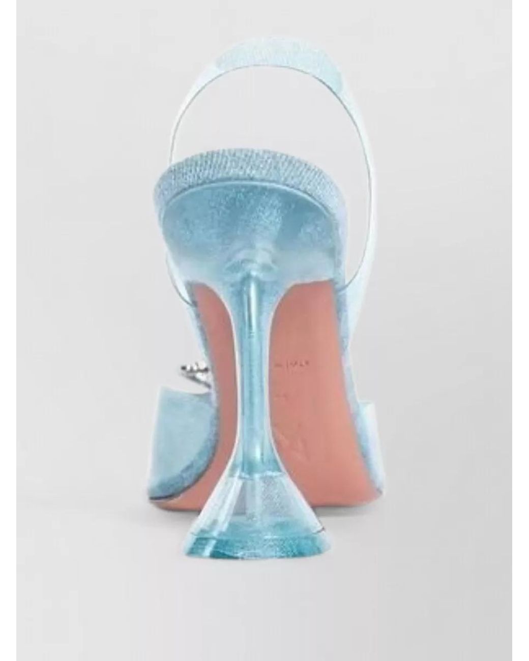 AMINA MUADDI Blue Plexiglass High Heel Sandals