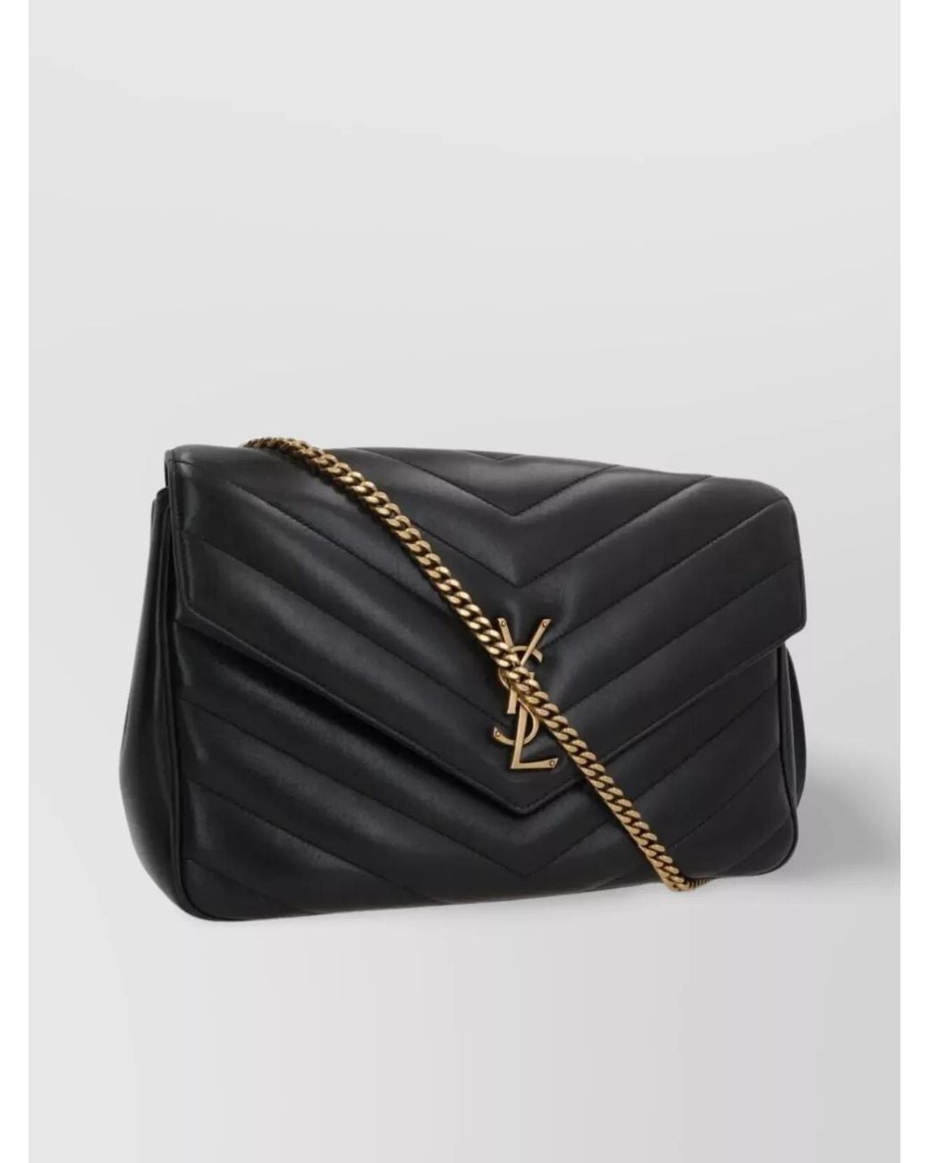 Saint Laurent Black Loulou Large Leather Shoulder Bag